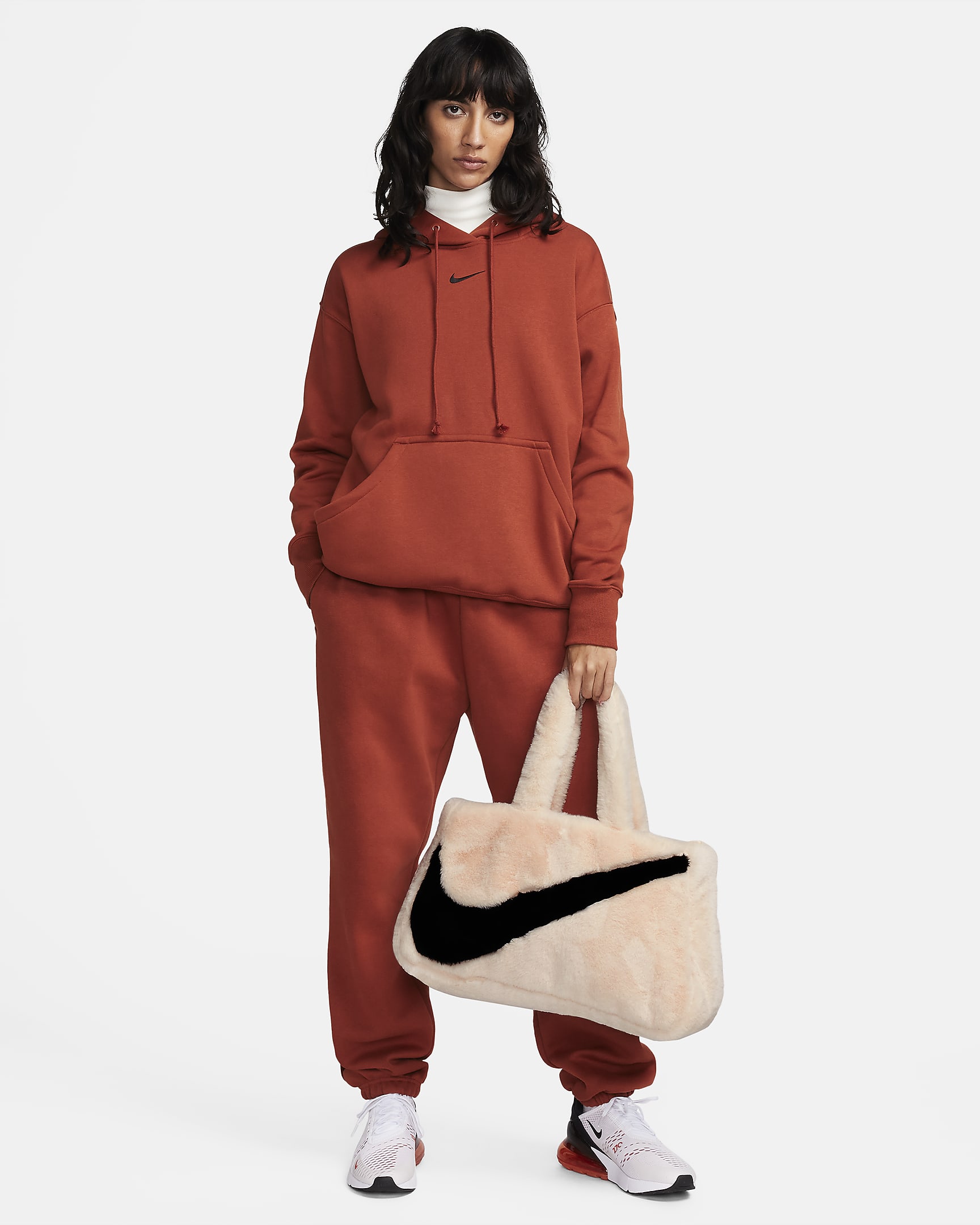 Nike Sportswear Faux Fur Tote (10L) - Guava Ice/Guava Ice/Black