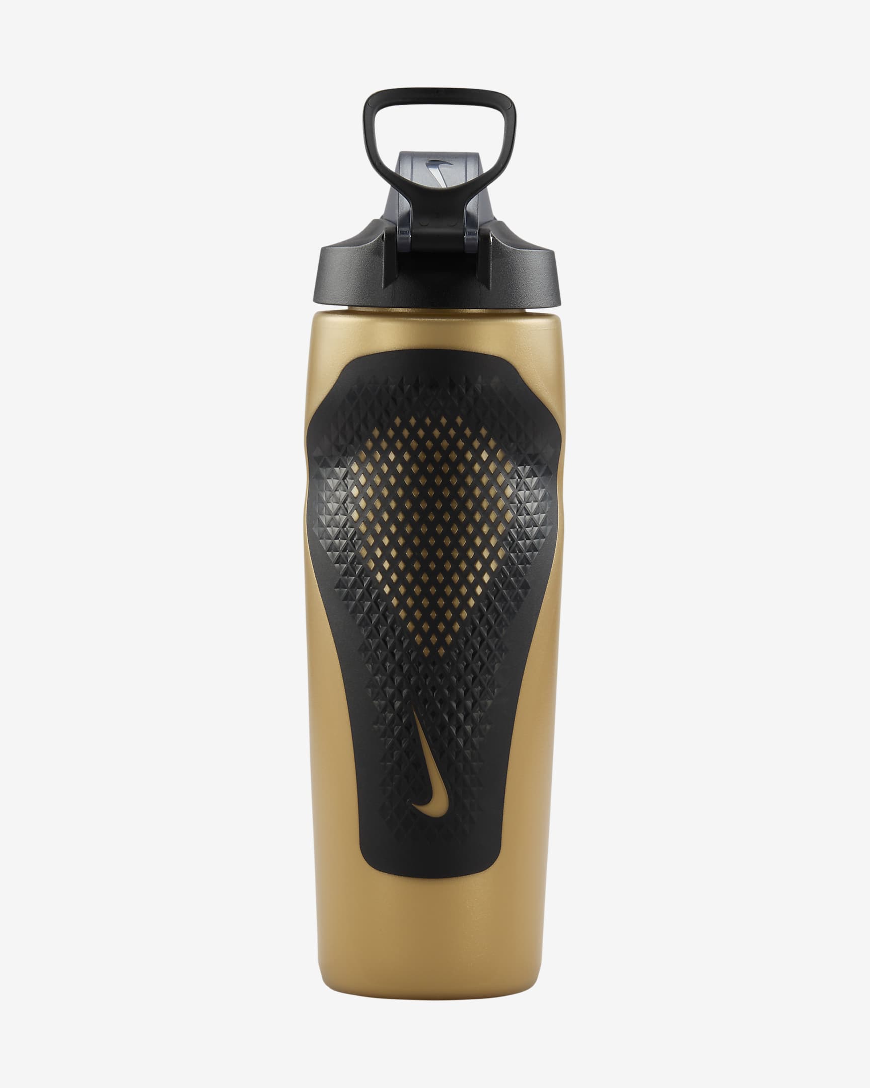 Nike Refuel Locking-Lid Water Bottle (710ml approx.) - Metallic Gold/Black