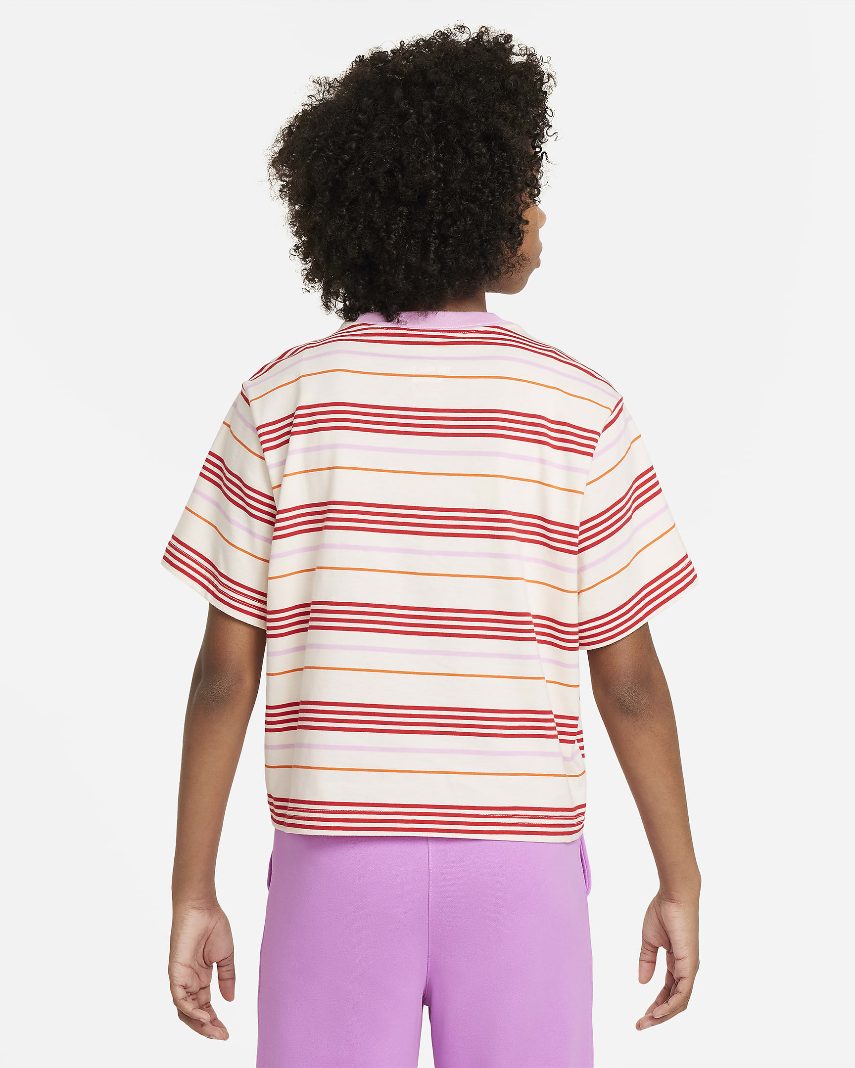 Playera de corte cuadrado para niña talla grande Nike Sportswear Essentials+ - Leche de coco/Rosa amanecer