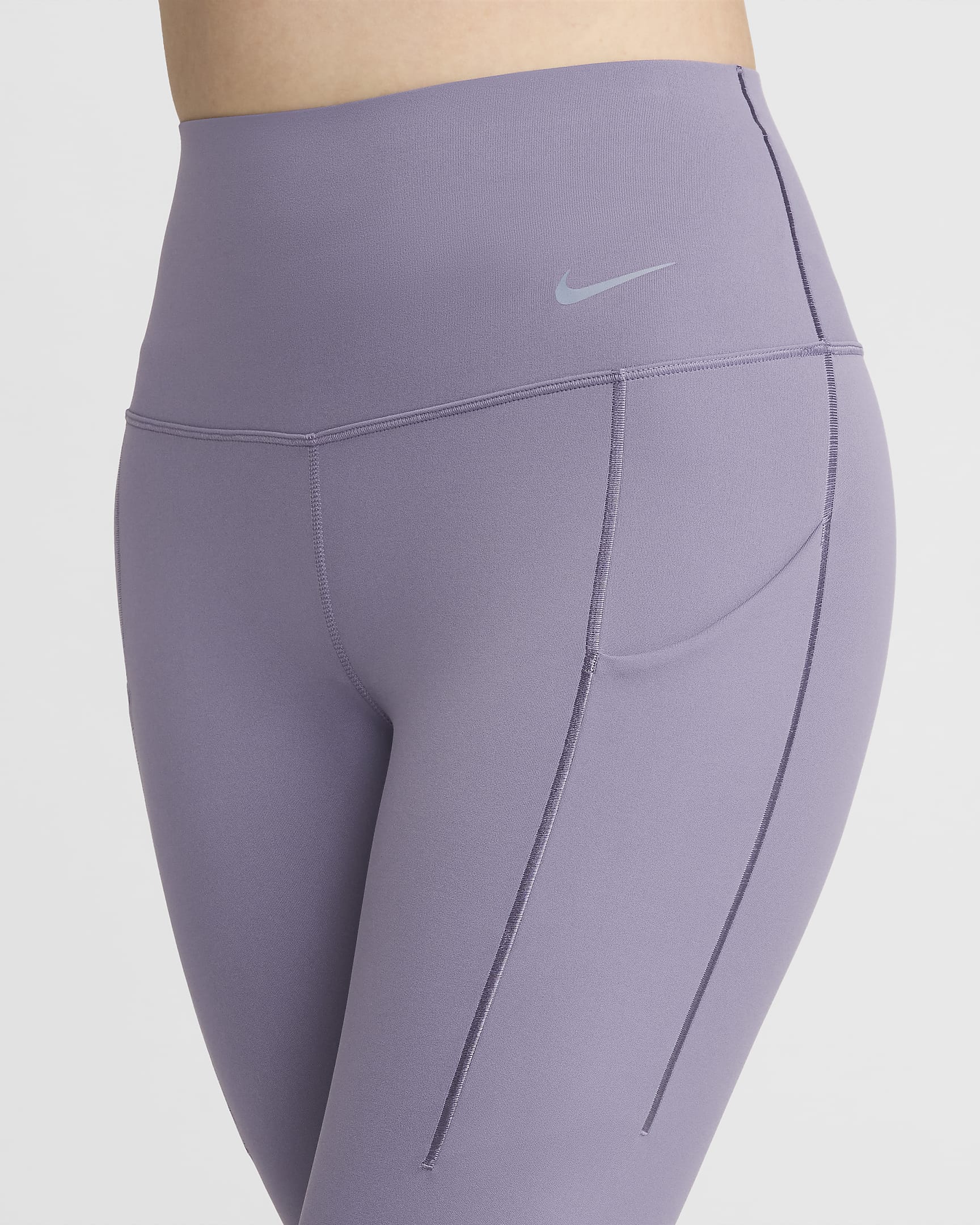 Nike Universa Women's Medium-Support High-Waisted 7/8 Leggings with Pockets - Daybreak/Black