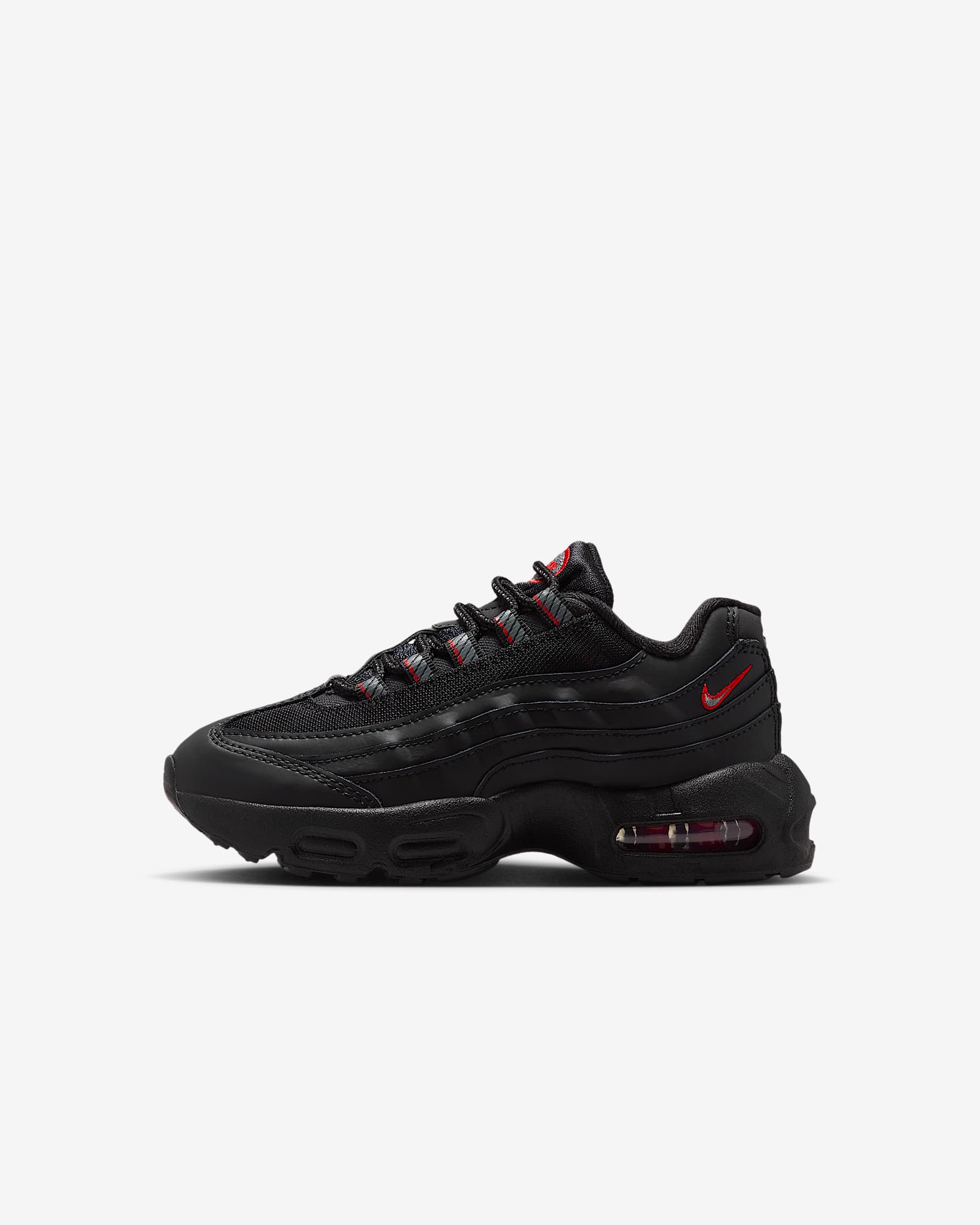 Nike Air Max 95 Recraft-sko til mindre børn - sort/University Red/hvid/Smoke Grey