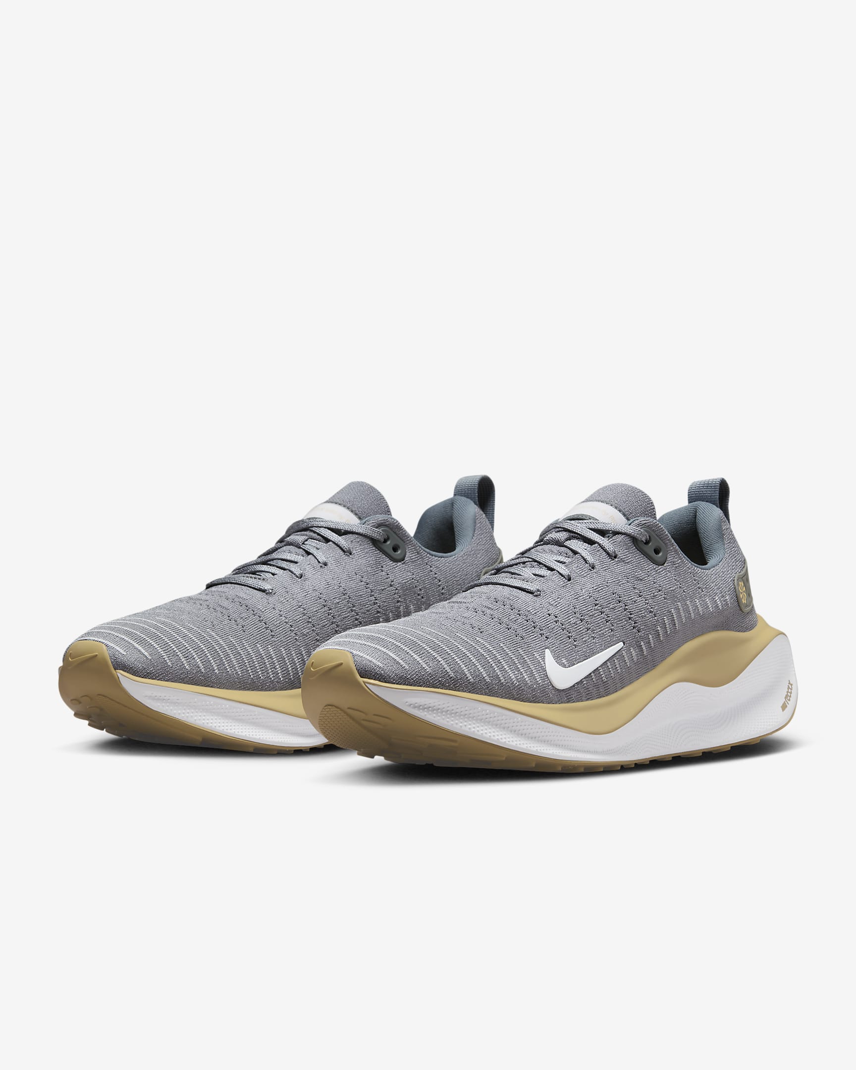 Nike InfinityRN 4 (Team) Men's Road Running Shoes - Cool Grey/Vegas Gold/White