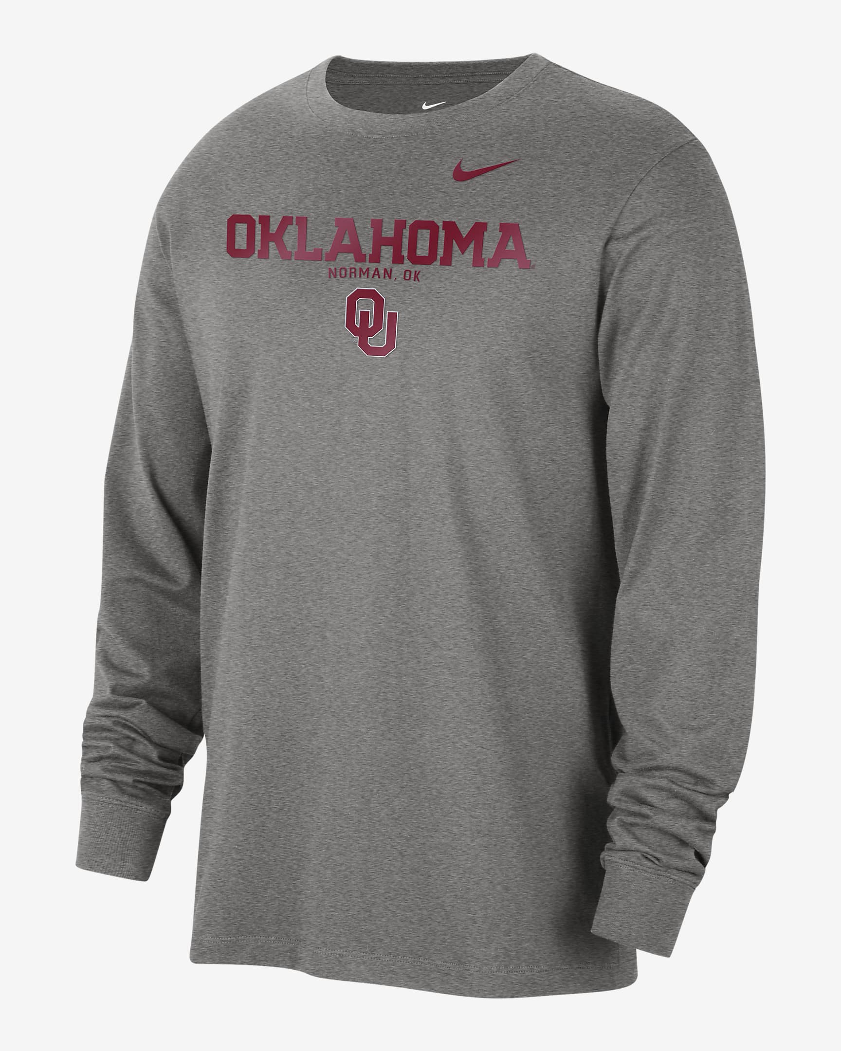 Oklahoma Men's Nike College Crew-Neck Long-Sleeve T-Shirt. Nike.com