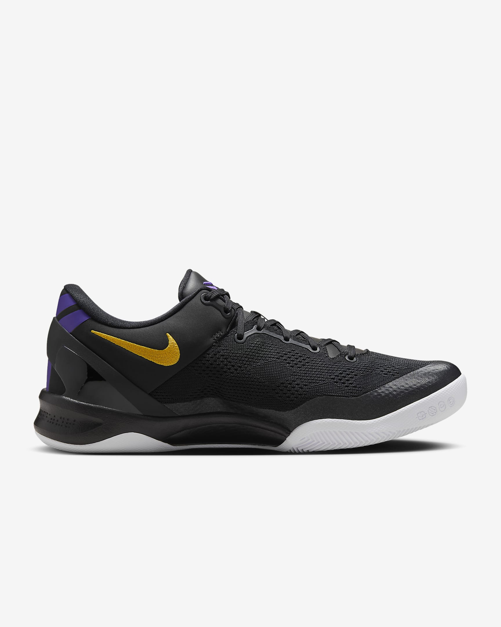 รองเท้าบาสเก็ตบอล Kobe VIII Protro - ดำ/ขาว/Court Purple/University Gold