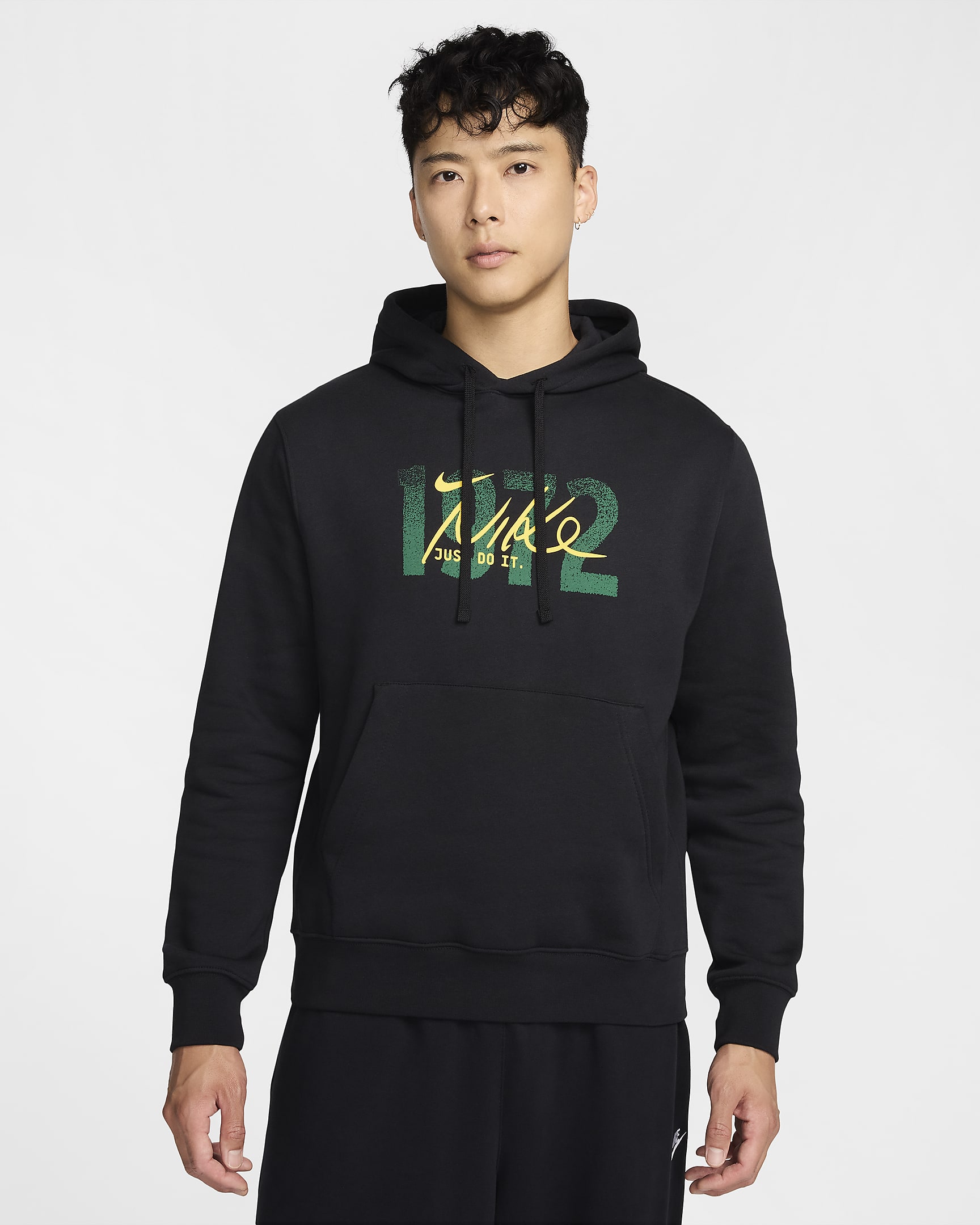 Nike Sportswear Club Fleece Men's Pullover Hoodie - Black/Black/Malachite