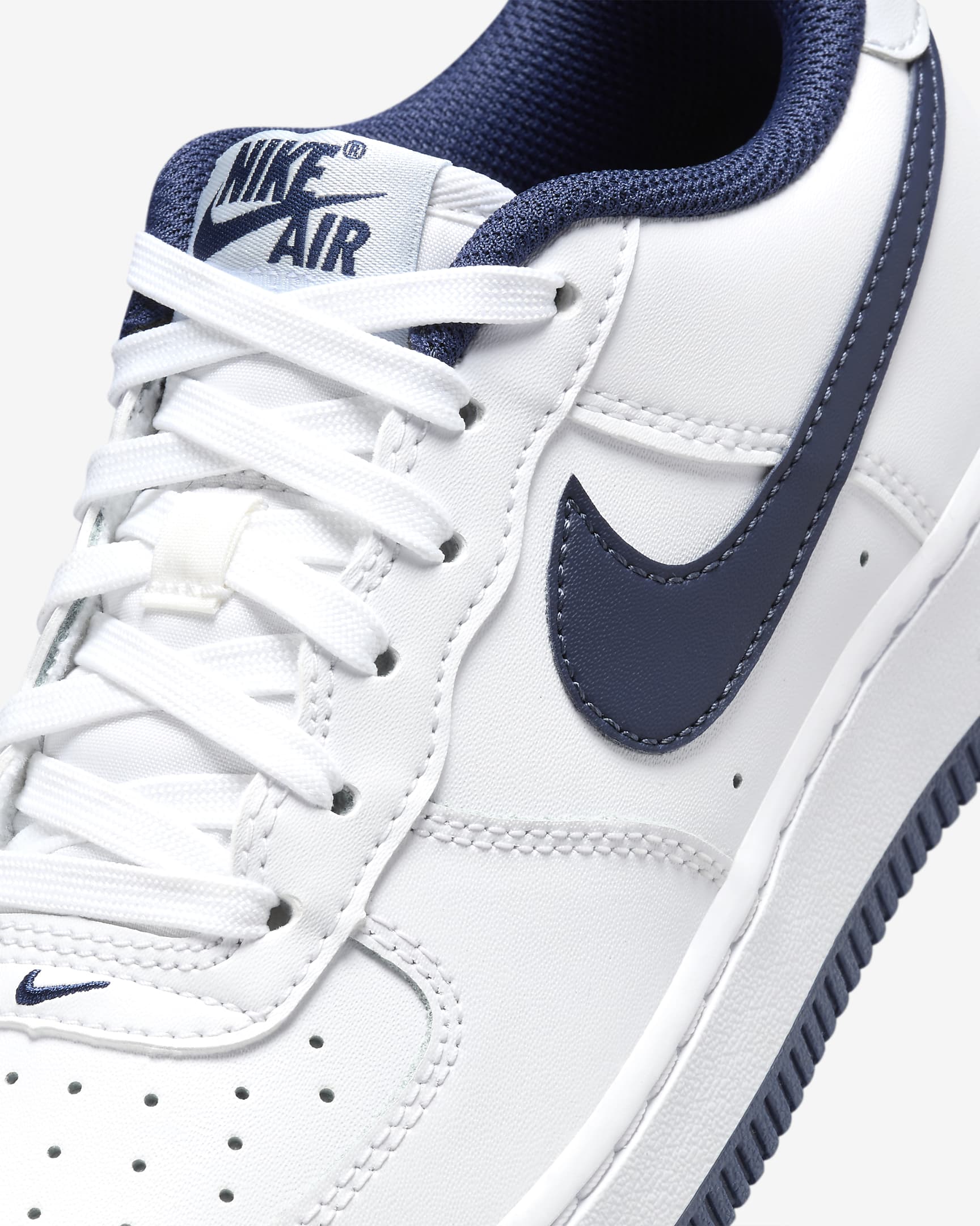 Nike Air Force 1 Older Kids' Shoes - White/Football Grey/Midnight Navy