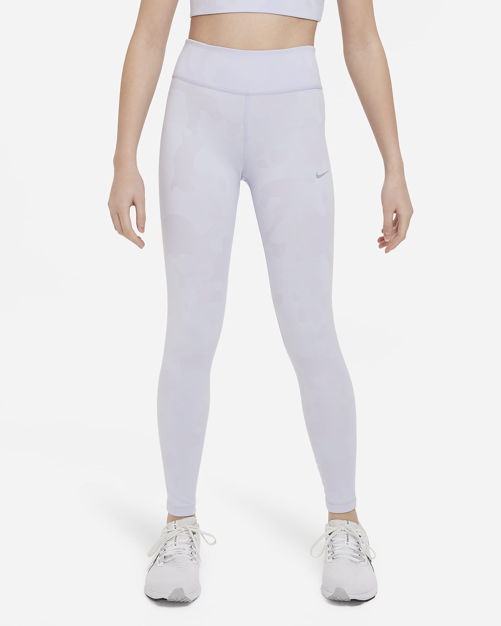 Nike Dri-FIT One 大童 (女童) 訓練內搭褲 - Oxygen Purple/Indigo Haze