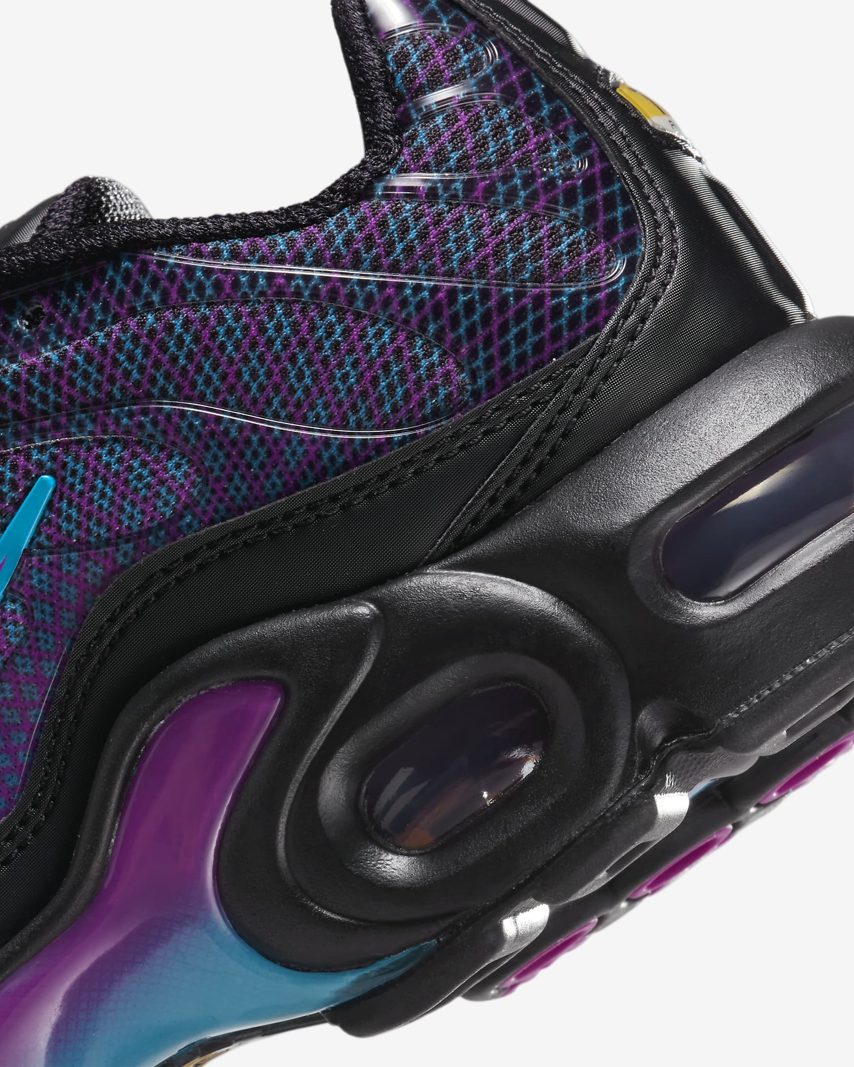 Nike Air Max Plus-sko til større børn - sort/Baltic Blue/Vivid Purple