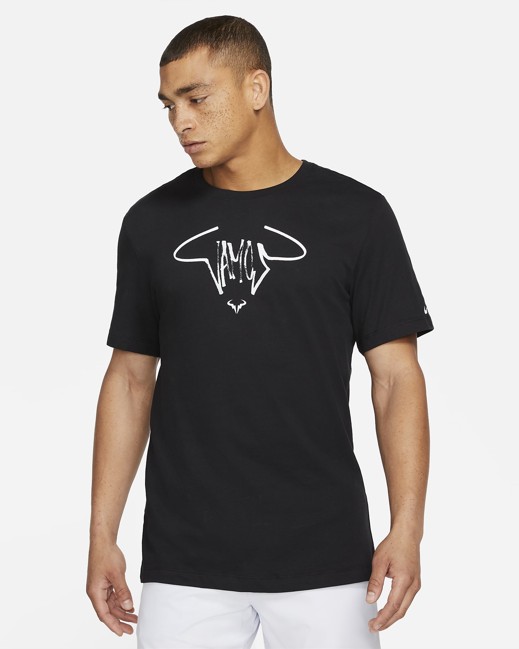 NikeCourt Dri-FIT Rafa Tennis-T-Shirt für Herren - Schwarz/Weiß