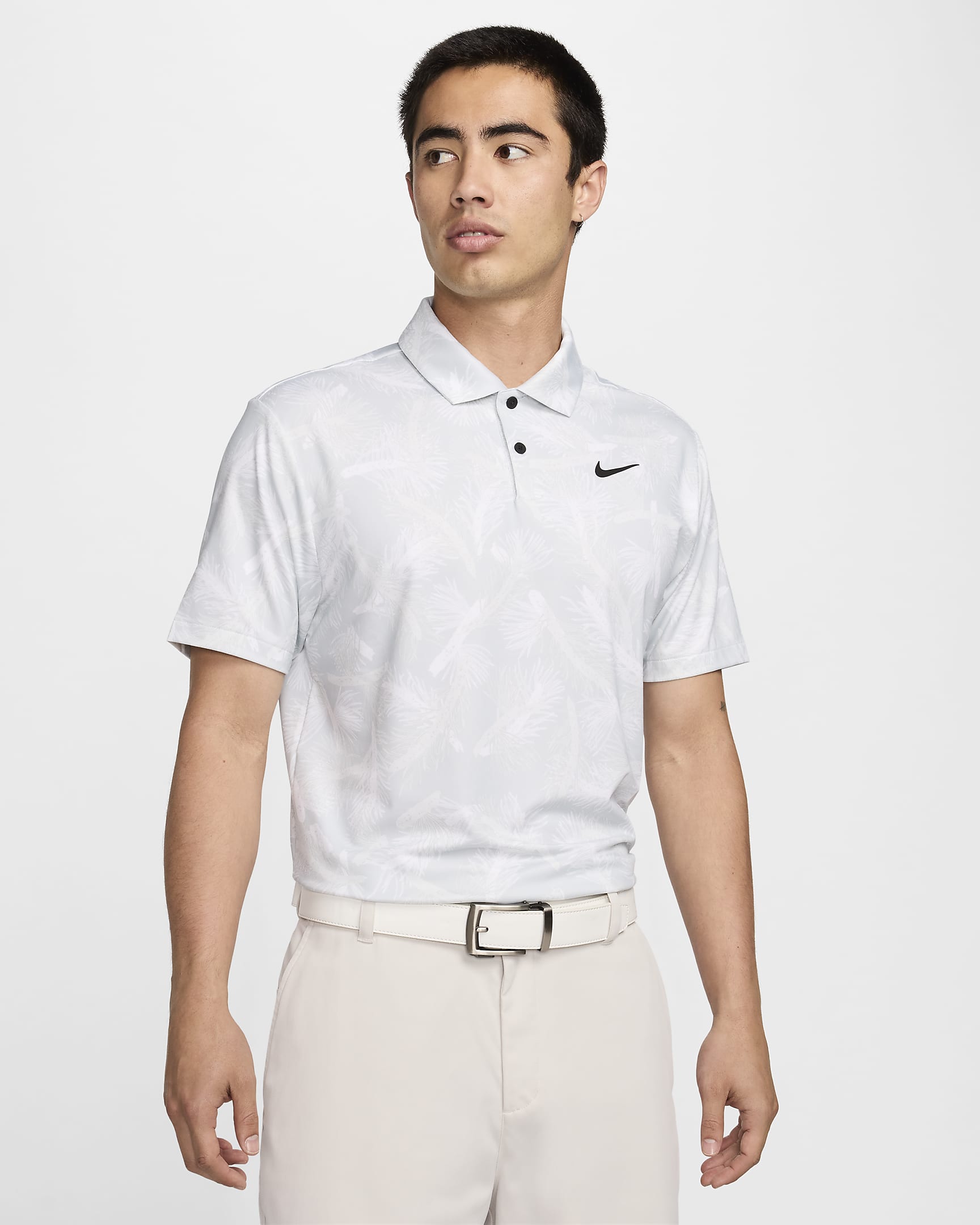 Nike Tour 男款 Dri-FIT 高爾夫球衫 - Summit White/黑色