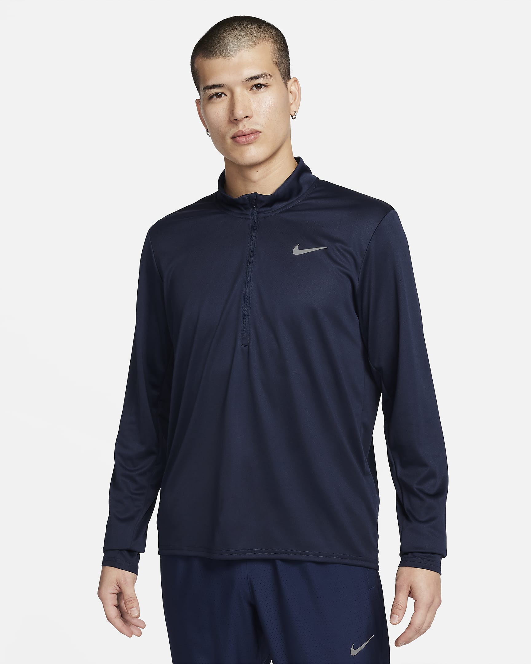 Camisola de running Dri-FIT com fecho até meio Nike Pacer para homem - Obsidian