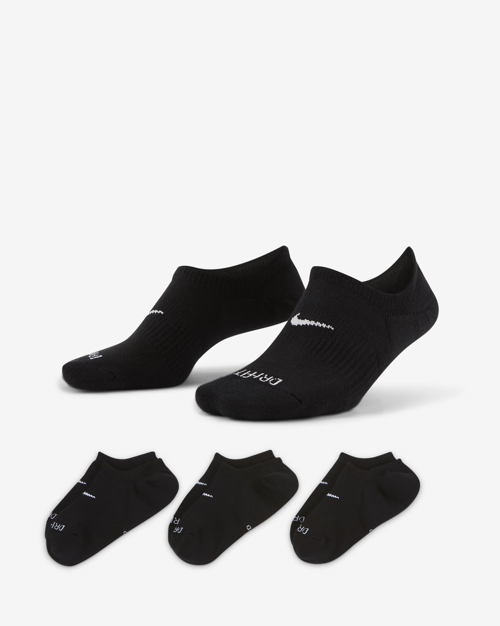 Socquettes ouvertes de training Nike Everyday Plus Cushioned pour Femme (3 paires) - Multicolore