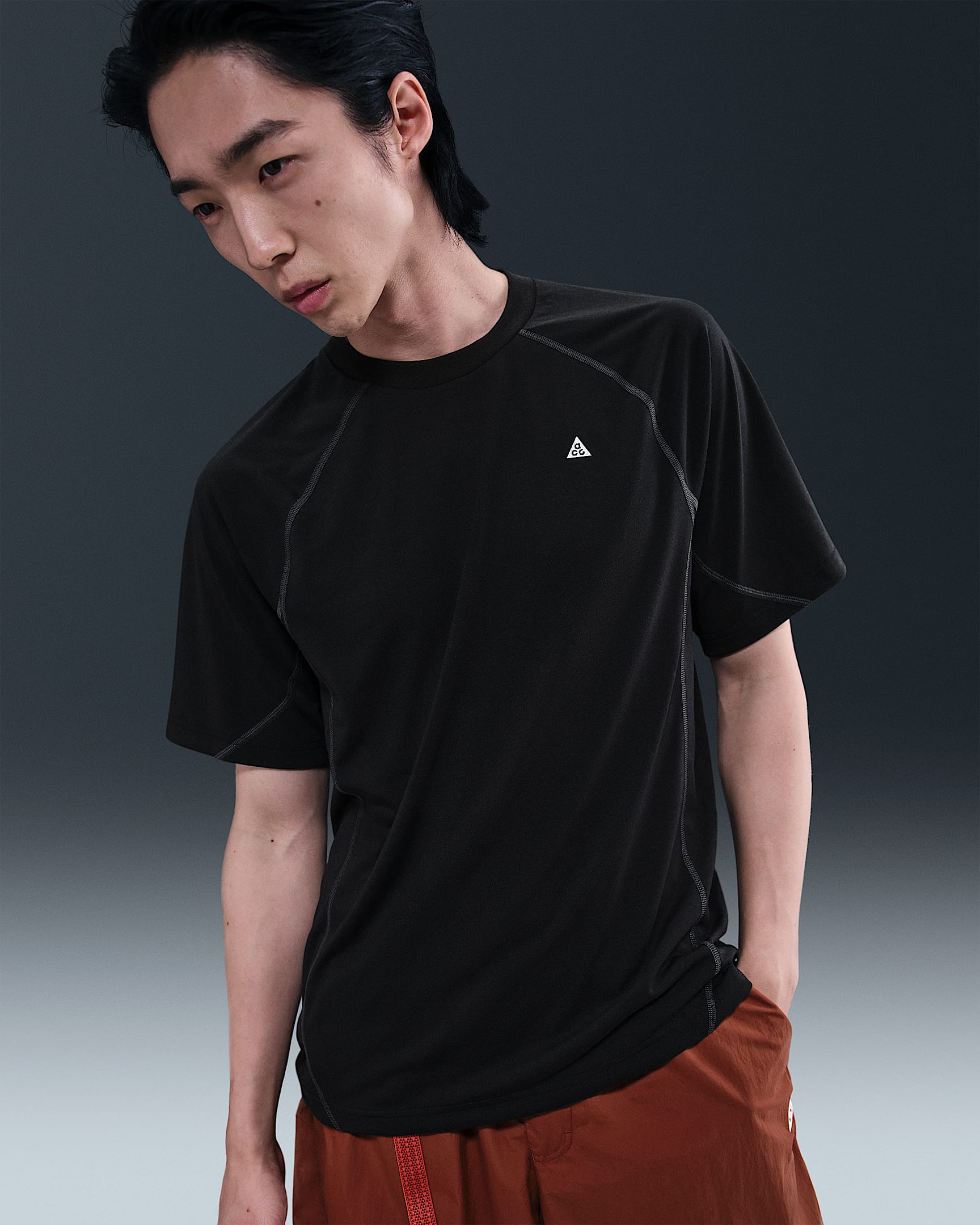 Nike ACG "Goat Rocks" 男款 Dri-FIT ADV UV 短袖上衣 - 黑色/Anthracite/Summit White
