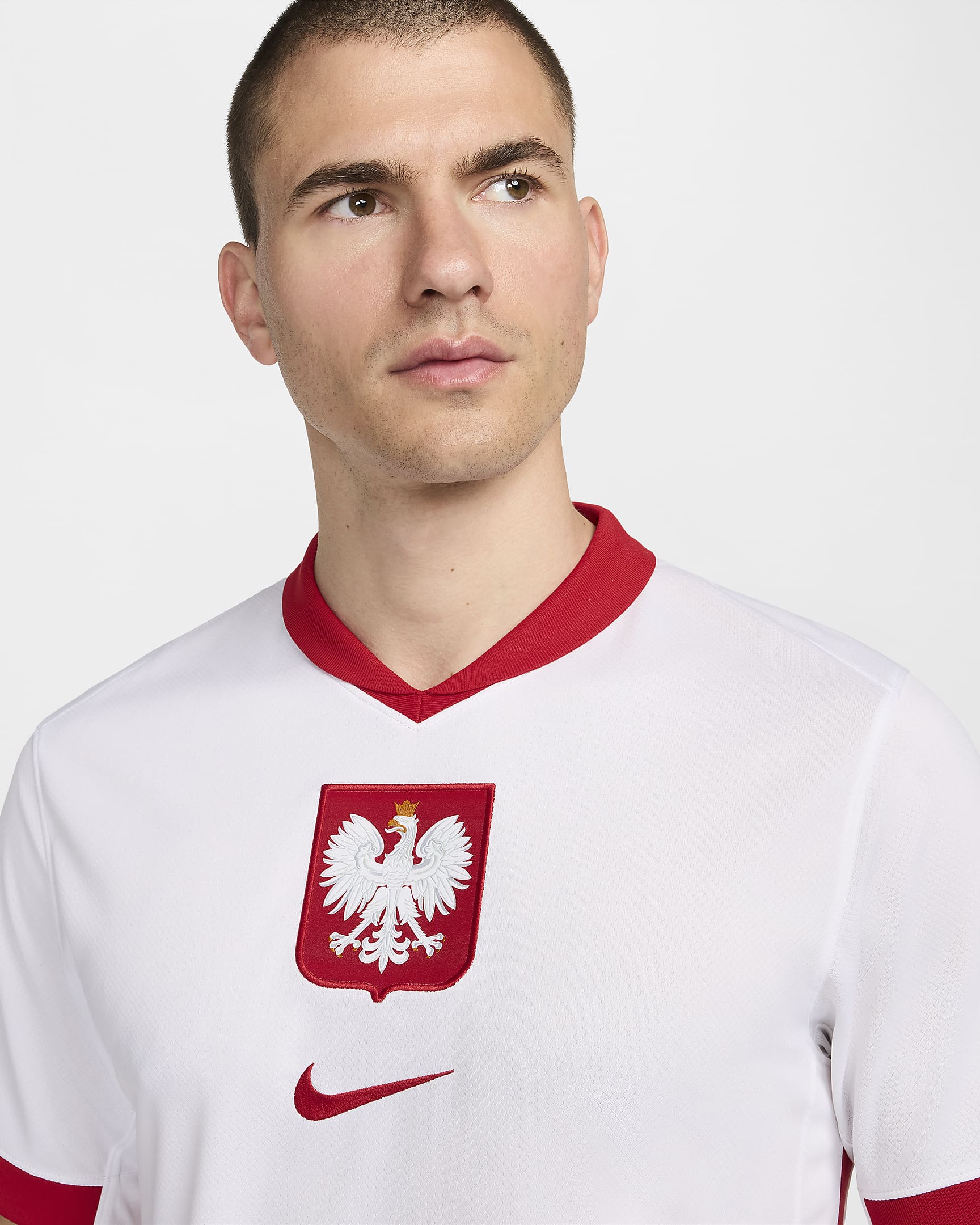 Pánský domácí fotbalový dres Nike Dri-FIT Replica Polsko Stadium 2024/25 - Bílá/Sport Red/Sport Red