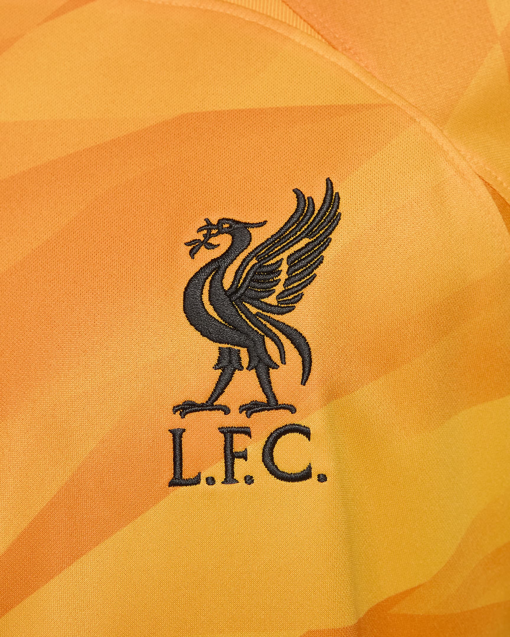 Jersey de fútbol de manga corta Nike Dri-FIT Liverpool FC de portero 2023/24 Stadium para hombre - Taxi/Naranja vivo/Negro