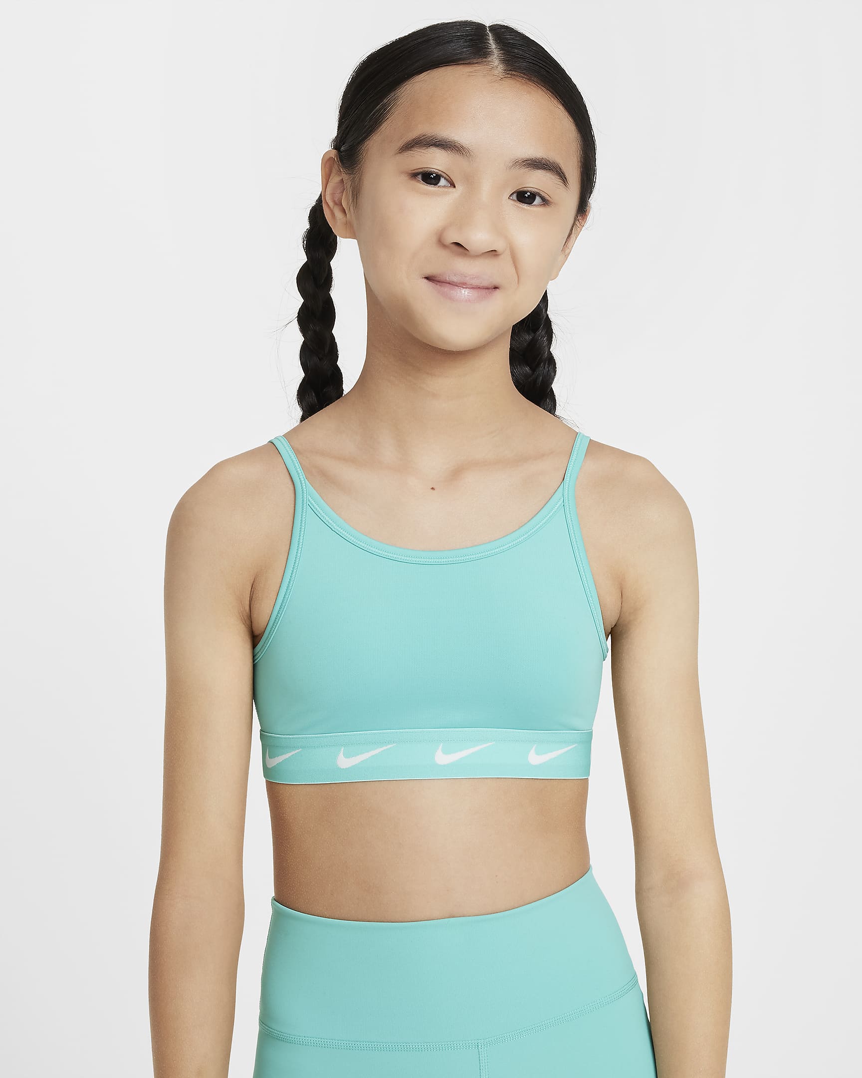 Nike One Girls' Sports Bra - Green Frost/White