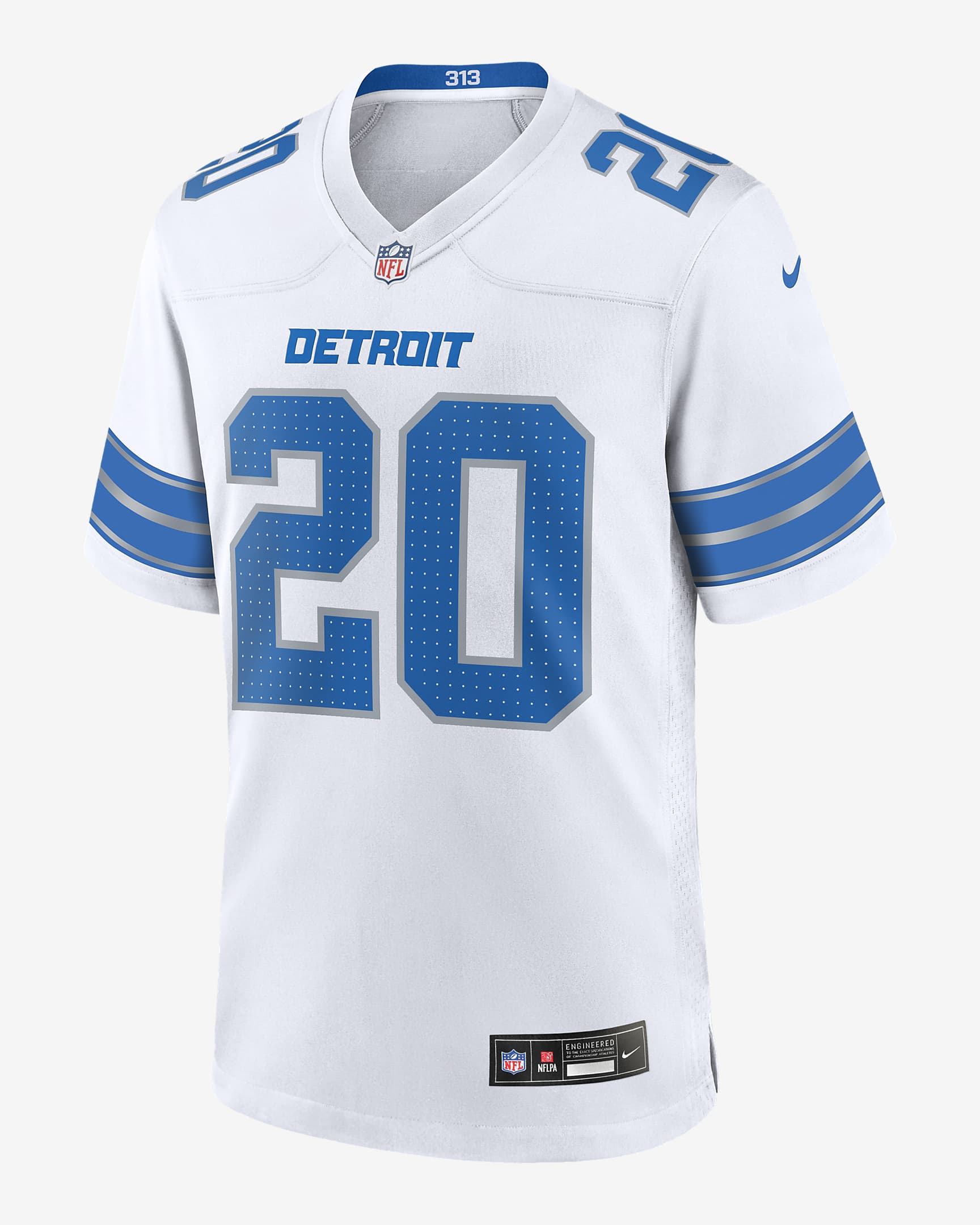 Jersey de fútbol americano Nike de la NFL Game para hombre Barry Sanders Detroit Lions - Blanco