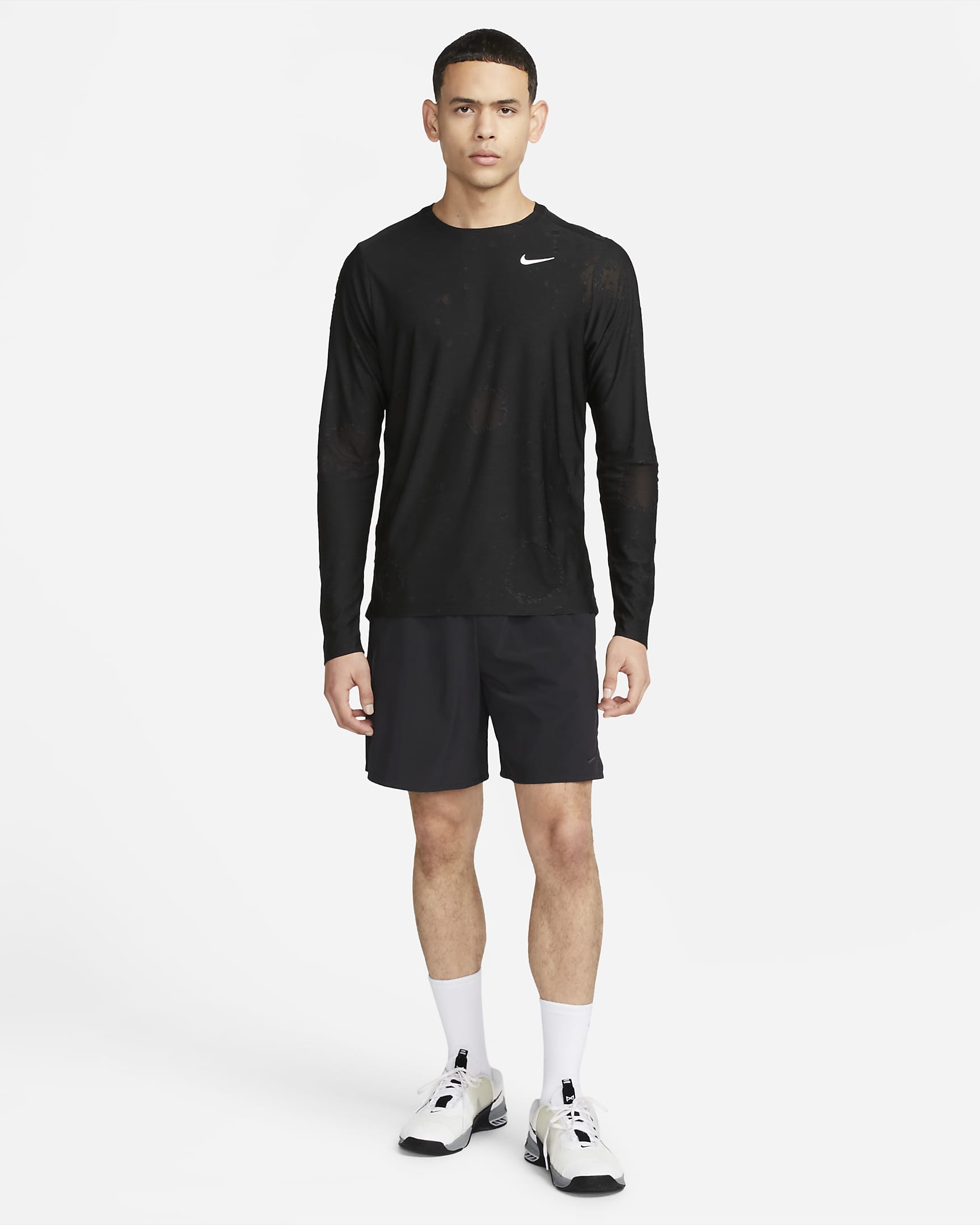 Nike Dri-FIT Men's Long-sleeve All-over Print Fitness Top. Nike SA