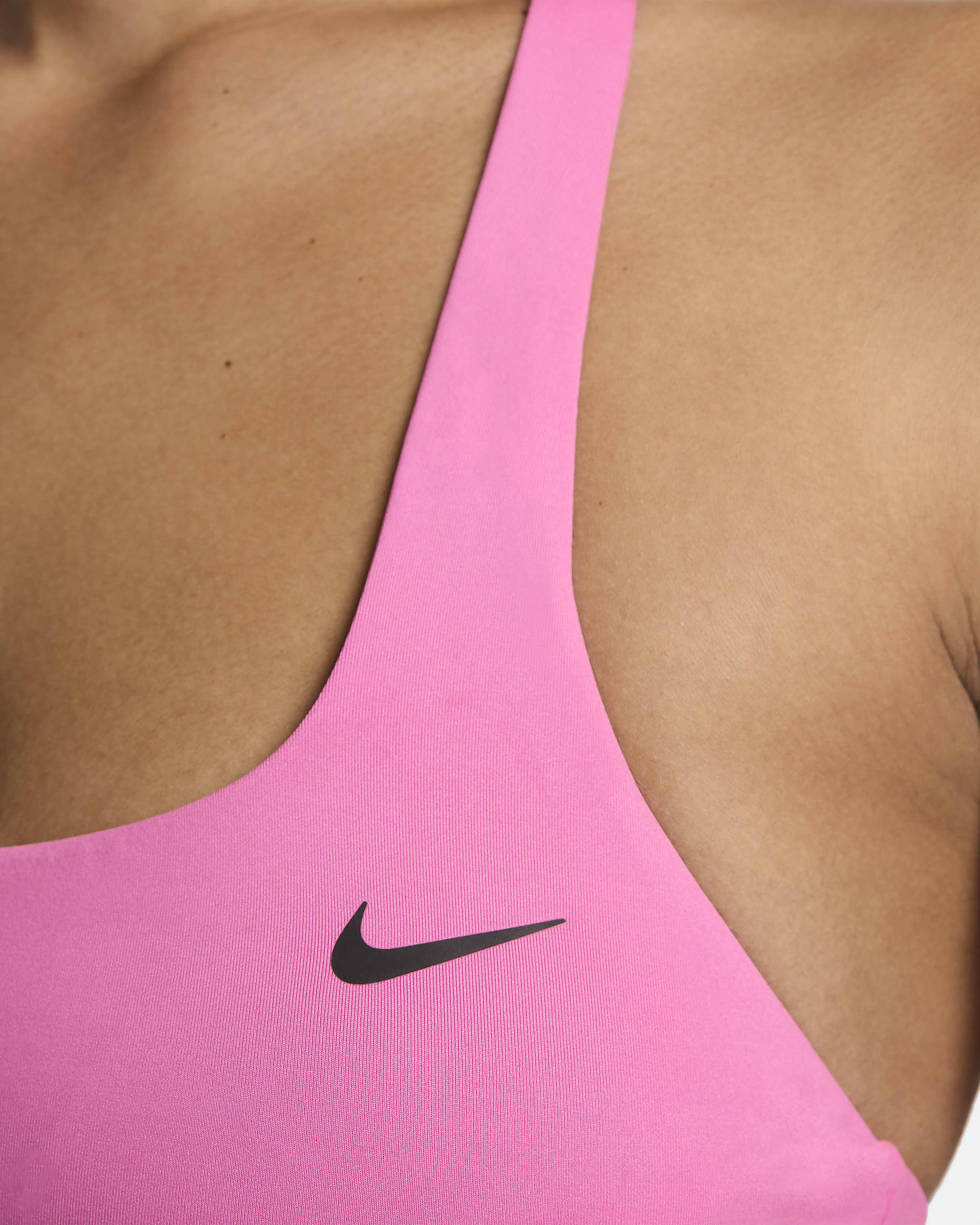 Top tankini de cuello cuadrado para mujer Nike Swim Essential - Rosa alegre