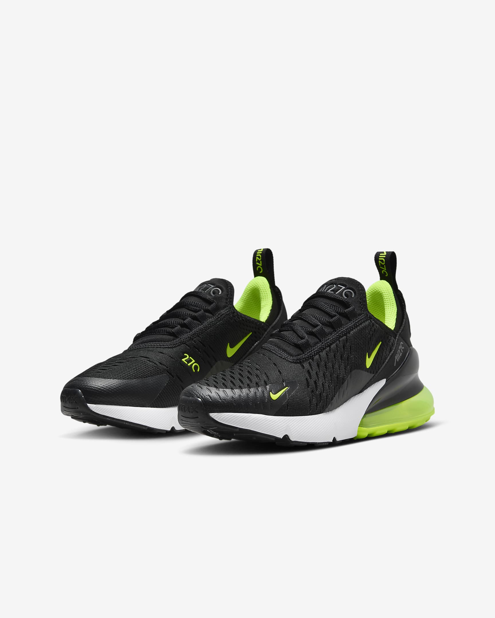 Nike Air Max 270 大童鞋款 - 黑色/Lightning/白色/Volt