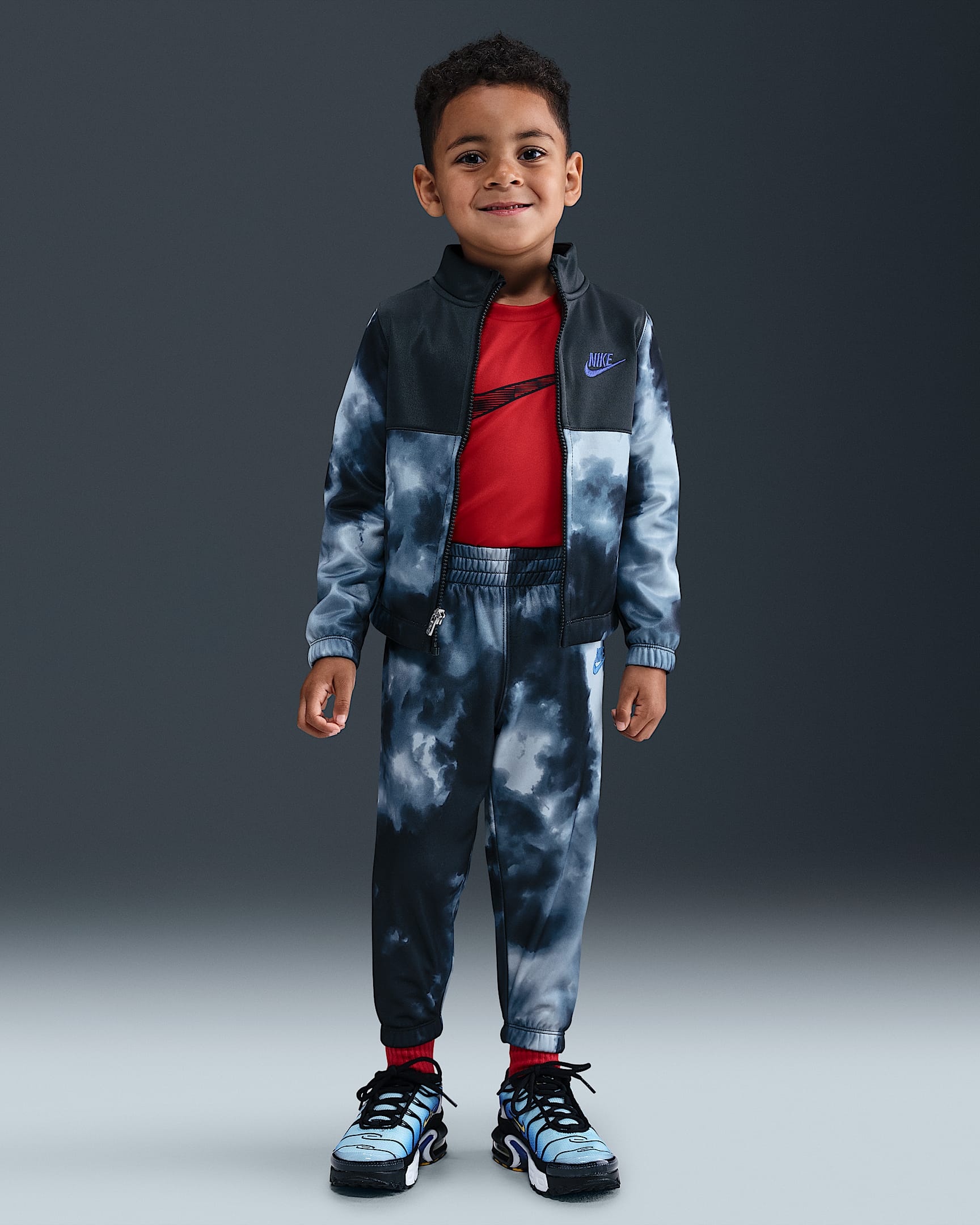 Nike Sportswear Dri-FIT Toddler Futura Storm Printed 2-Piece Propus Set - Dark Smoke Grey