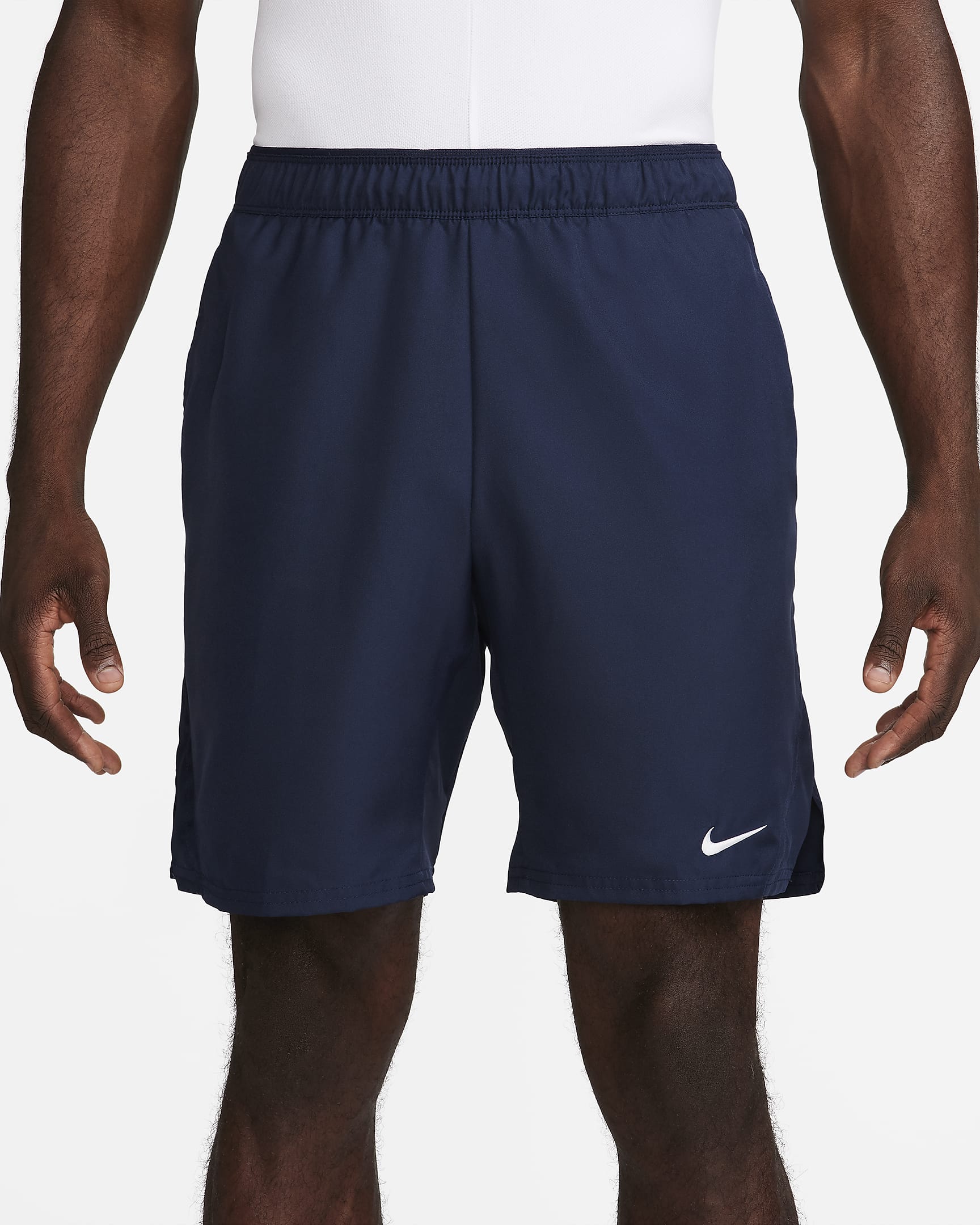 Męskie spodenki do tenisa 23 cm Dri-FIT NikeCourt Victory - Obsidian/Biel