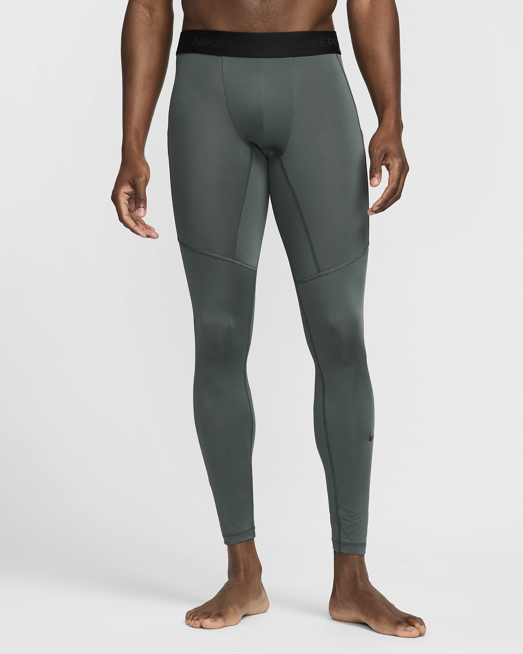 Nike Pro Men's Dri-FIT Fitness Tights - Vintage Green/Black