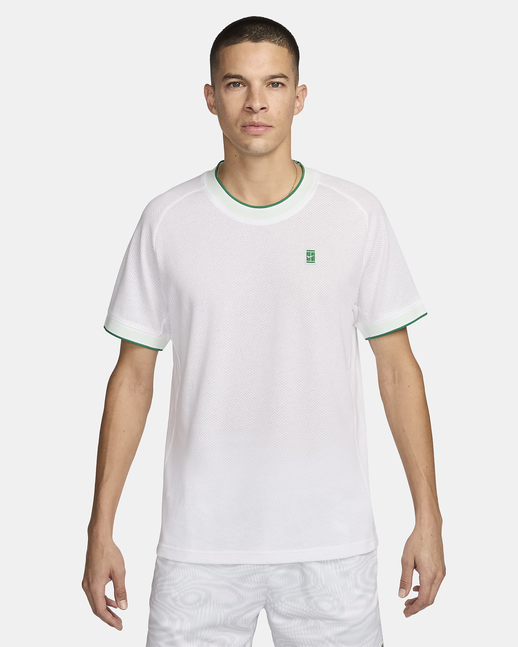 Haut de tennis à manches courtes NikeCourt Heritage pour homme - Blanc