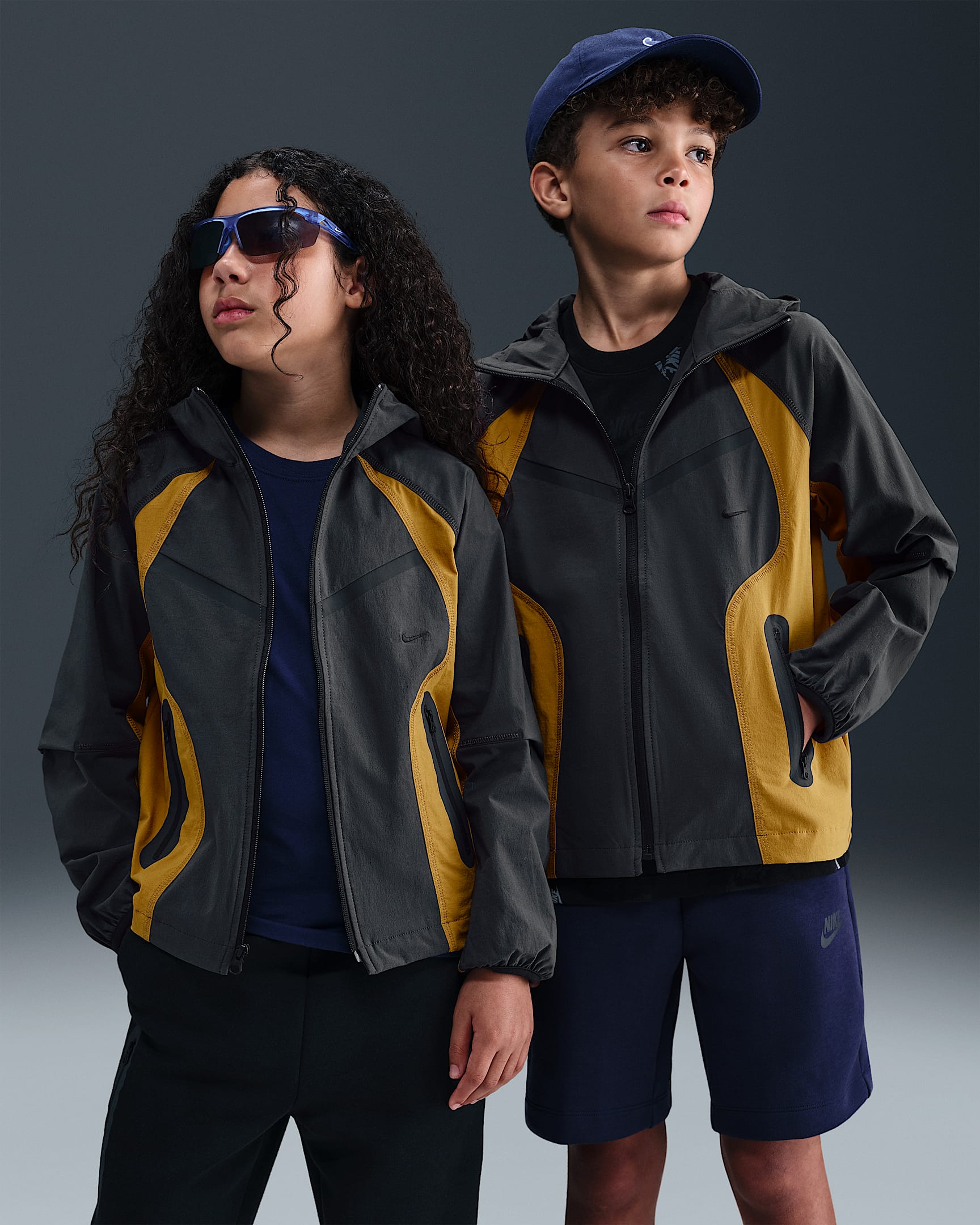 Nike Tech Big Kids' (Boys') Woven Jacket - Anthracite/Ochre/Black