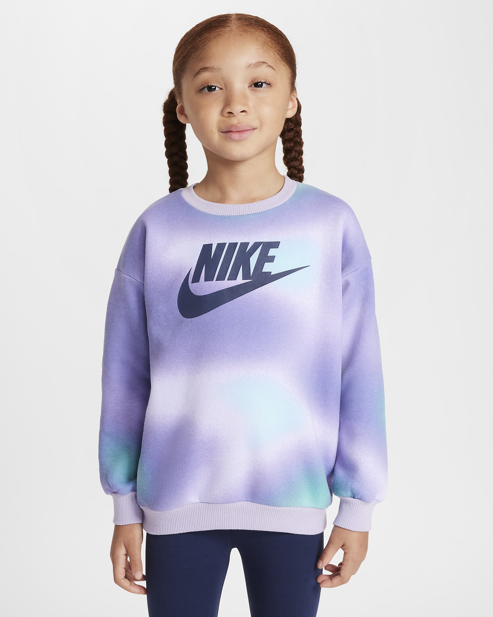 Nike Solarised Younger Kids' Crew and Leggings Set - Midnight Navy