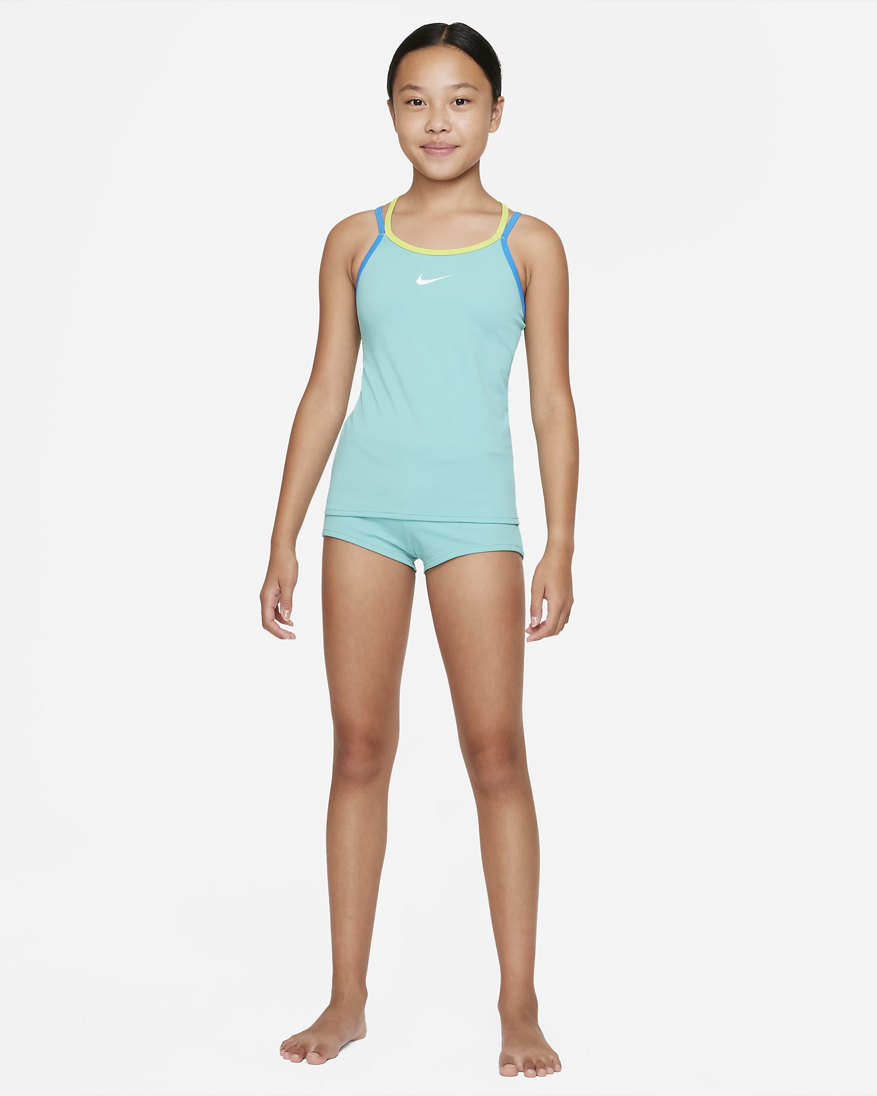 Nike Essential Big Kids' (Girls') T-Crossback Tankini Set - Washed Teal