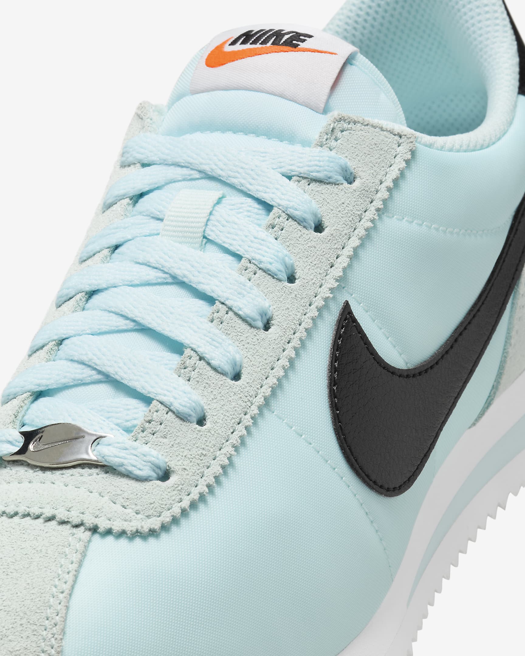 Nike Cortez Textile Shoes - Glacier Blue/White/Safety Orange/Black