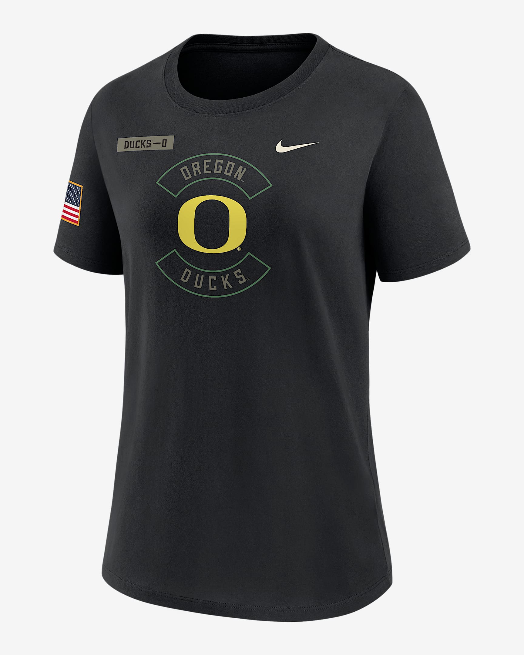 Oregon Military Appreciation Women's Nike Dri-FIT College T-Shirt - Black