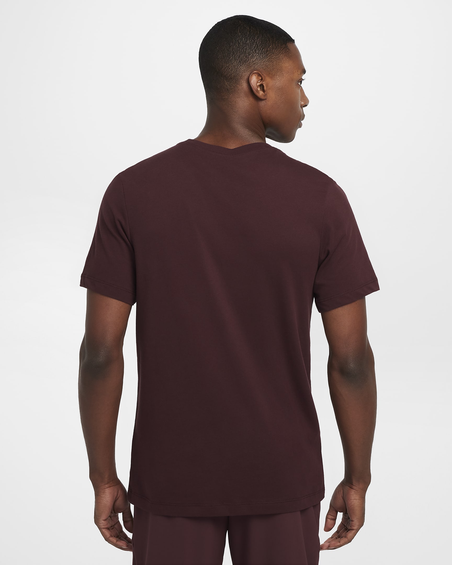 Nike Dri-FIT Men's Fitness T-Shirt - Burgundy Crush/Matte Silver