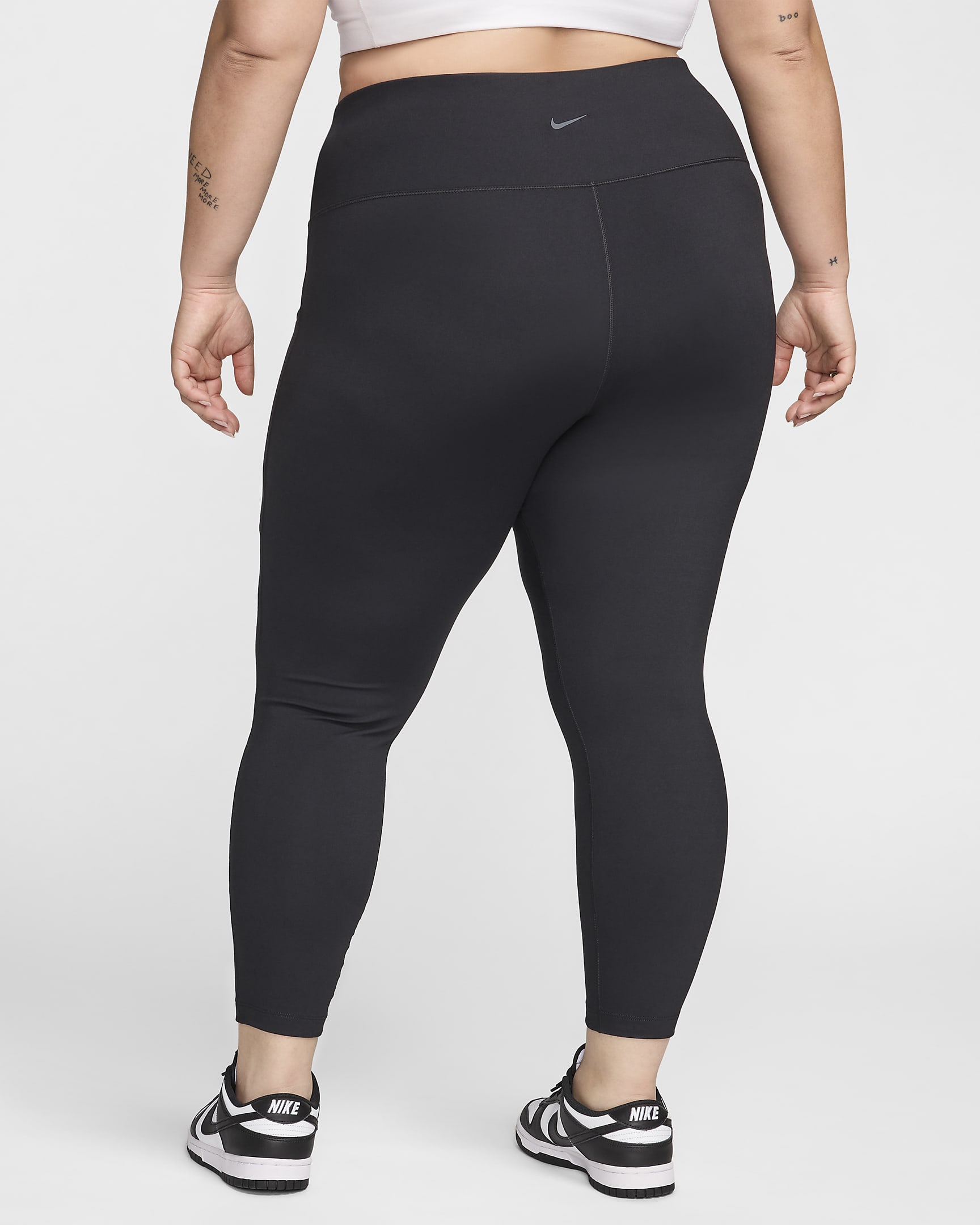 Nike One Women's High-Waisted 7/8 Leggings with Pockets (Plus Size) - Black/Black