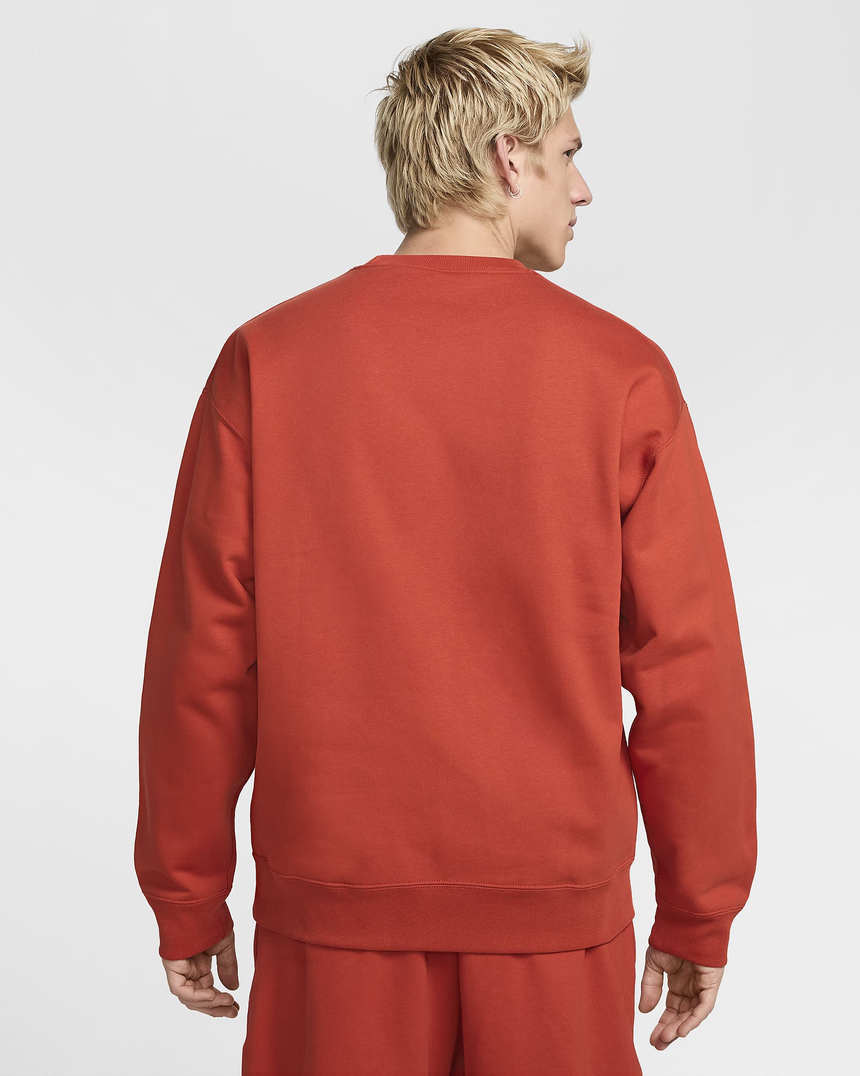 Nike Solo Swoosh Men's Fleece Crew - Dragon Red/White