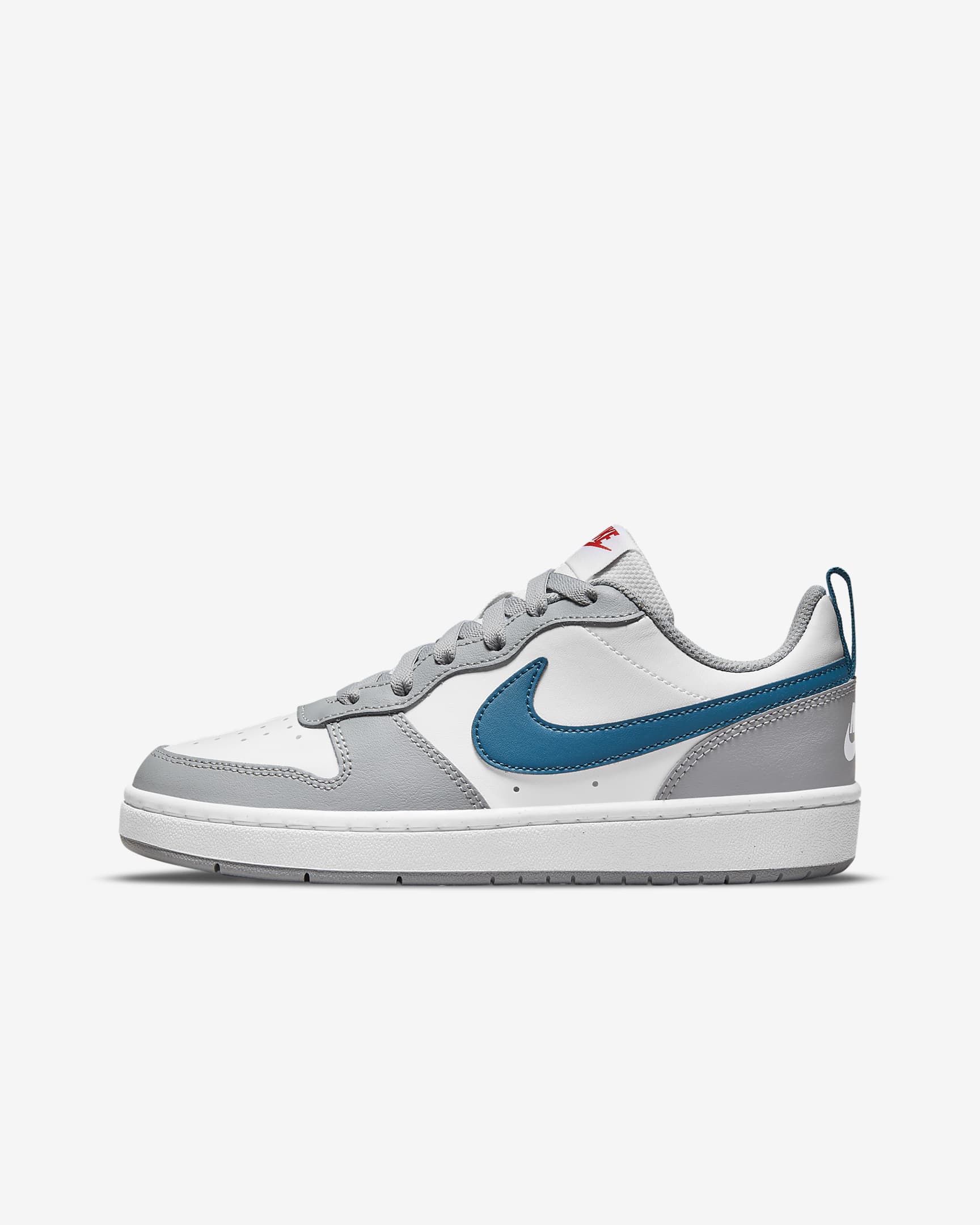 Calzado para niños grandes Nike Court Borough Low 2 - Blanco/Gris humo claro/Rojo habanero/Marina