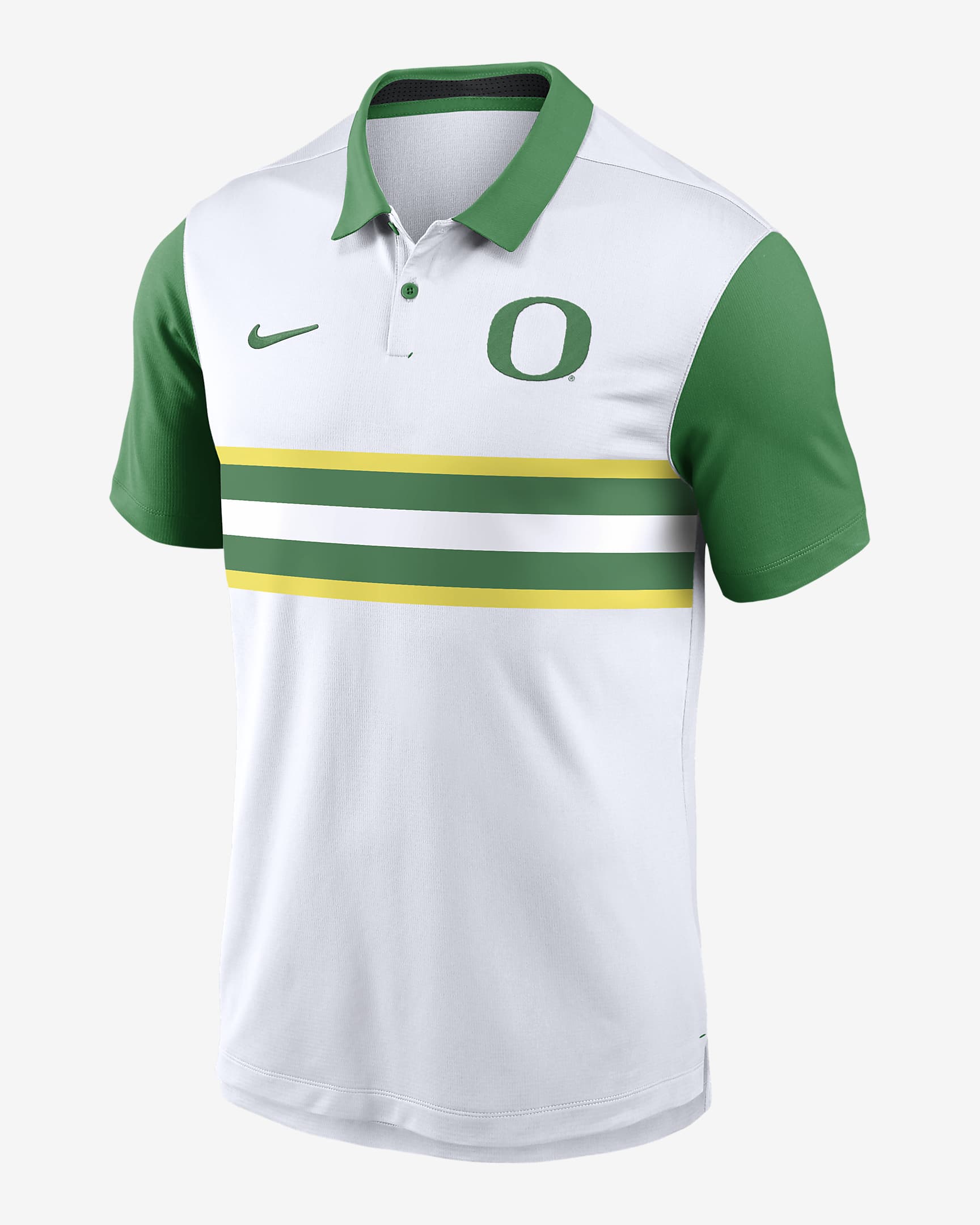 Polo universitario Nike Dri-FIT para hombre Oregon Ducks Primetime Campus Vapor - Blanco