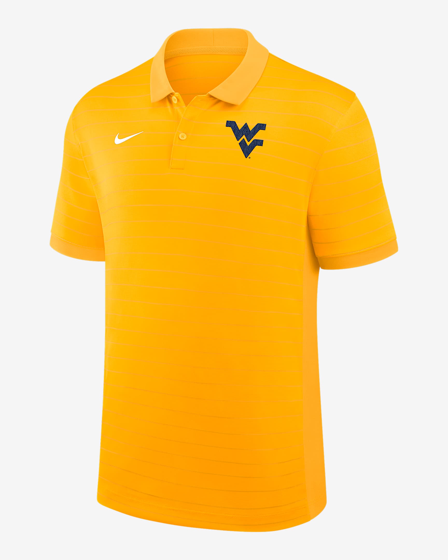 West Virginia Sideline Victory Stripe Men's Nike Dri-FIT College Polo - Yellow