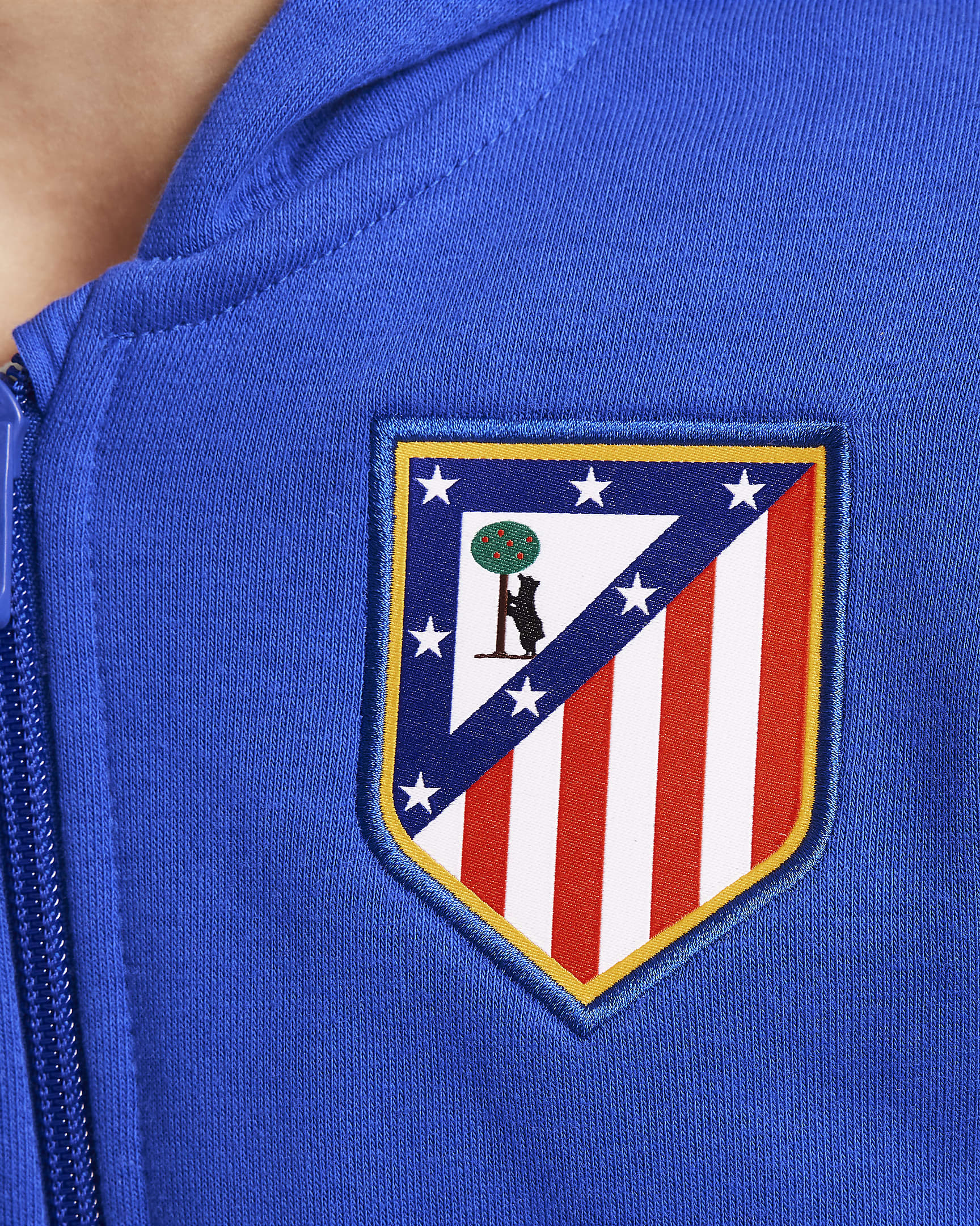 Atlético Madrid Club Thuis Nike voetbalhoodie met rits over de hele lengte voor jongens - Game Royal/Light Crimson