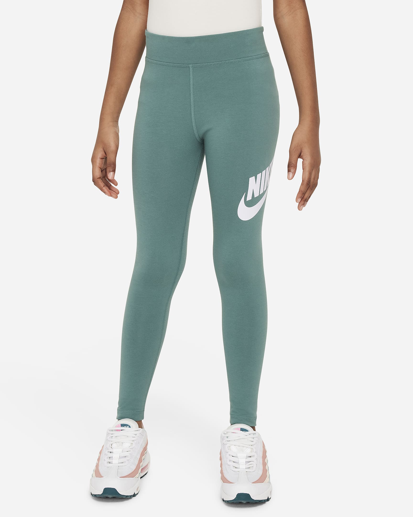 Nike Sportswear Essential Older Kids' (Girls') Mid-Rise Leggings - Bicoastal/White