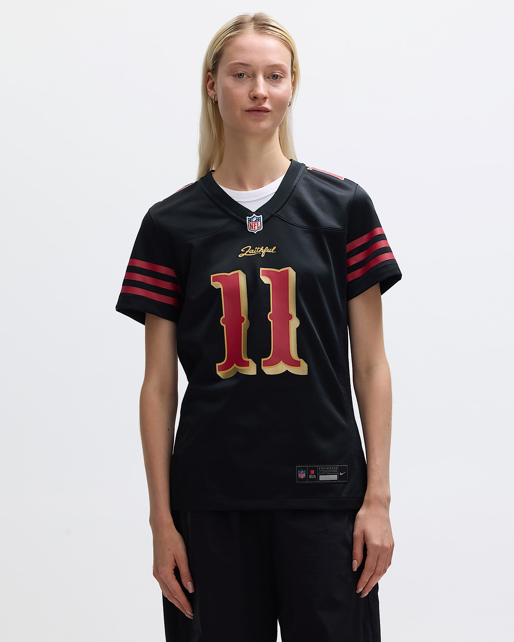 Jersey Nike de la NFL Game para mujer Brandon Aiyuk San Francisco 49ers Rivalries Collection - Negro