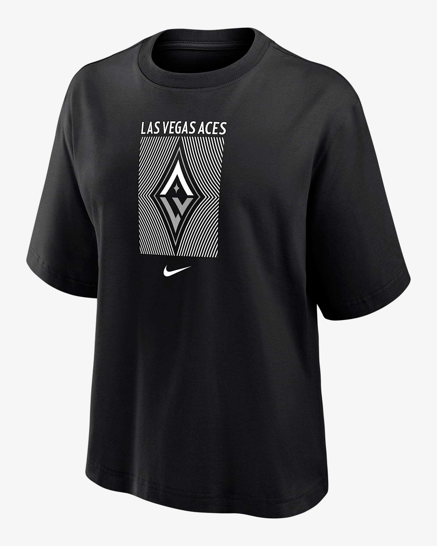 Playera Nike de la WNBA de corte cuadrado para mujer Las Vegas Aces - Negro