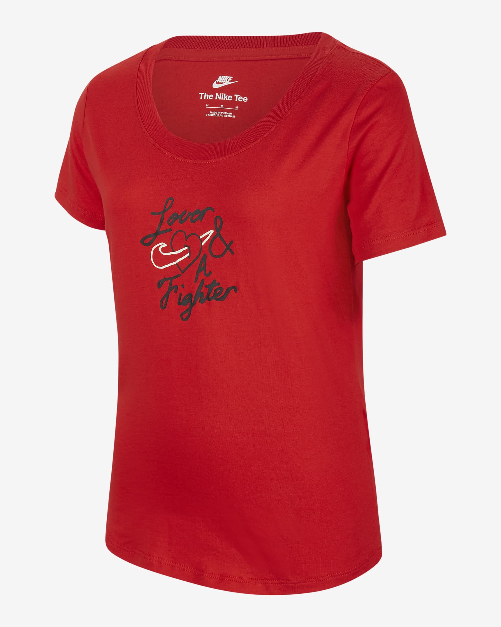 เสื้อยืดคอคว้านเด็กโต Nike Sportswear (หญิง) - University Red