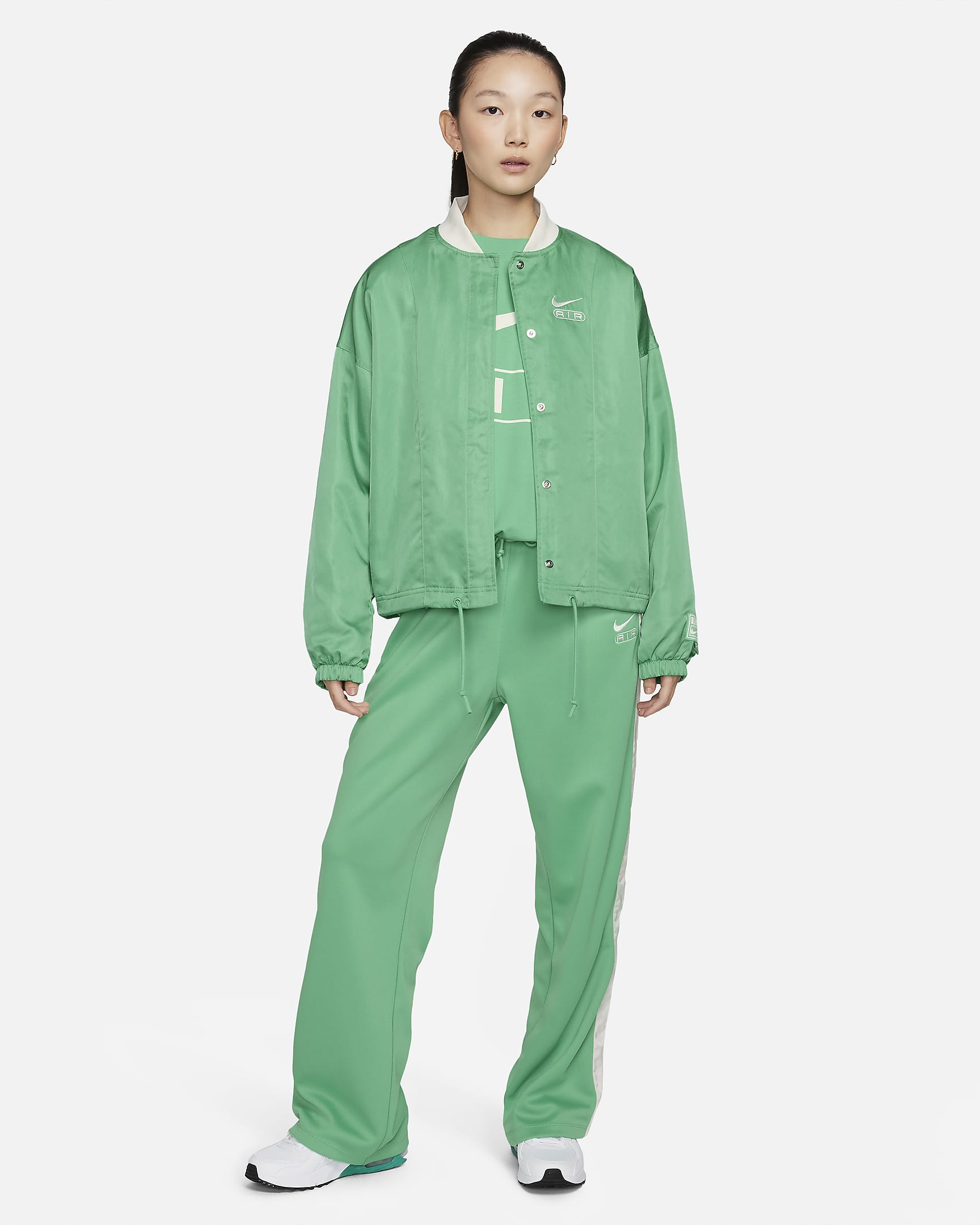 Nike Air Women's Oversized Woven Bomber Jacket - Spring Green/Sail