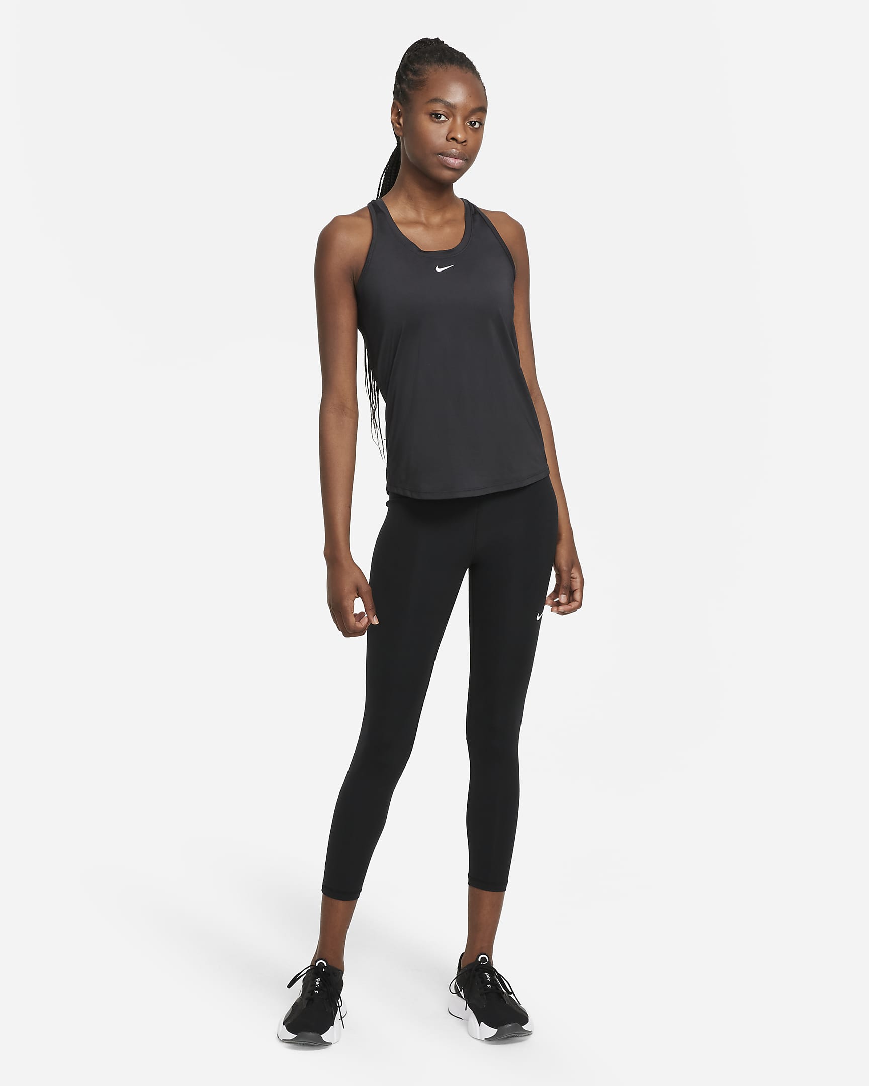 Nike Dri-FIT One Women's Slim Fit Tank - Black/White