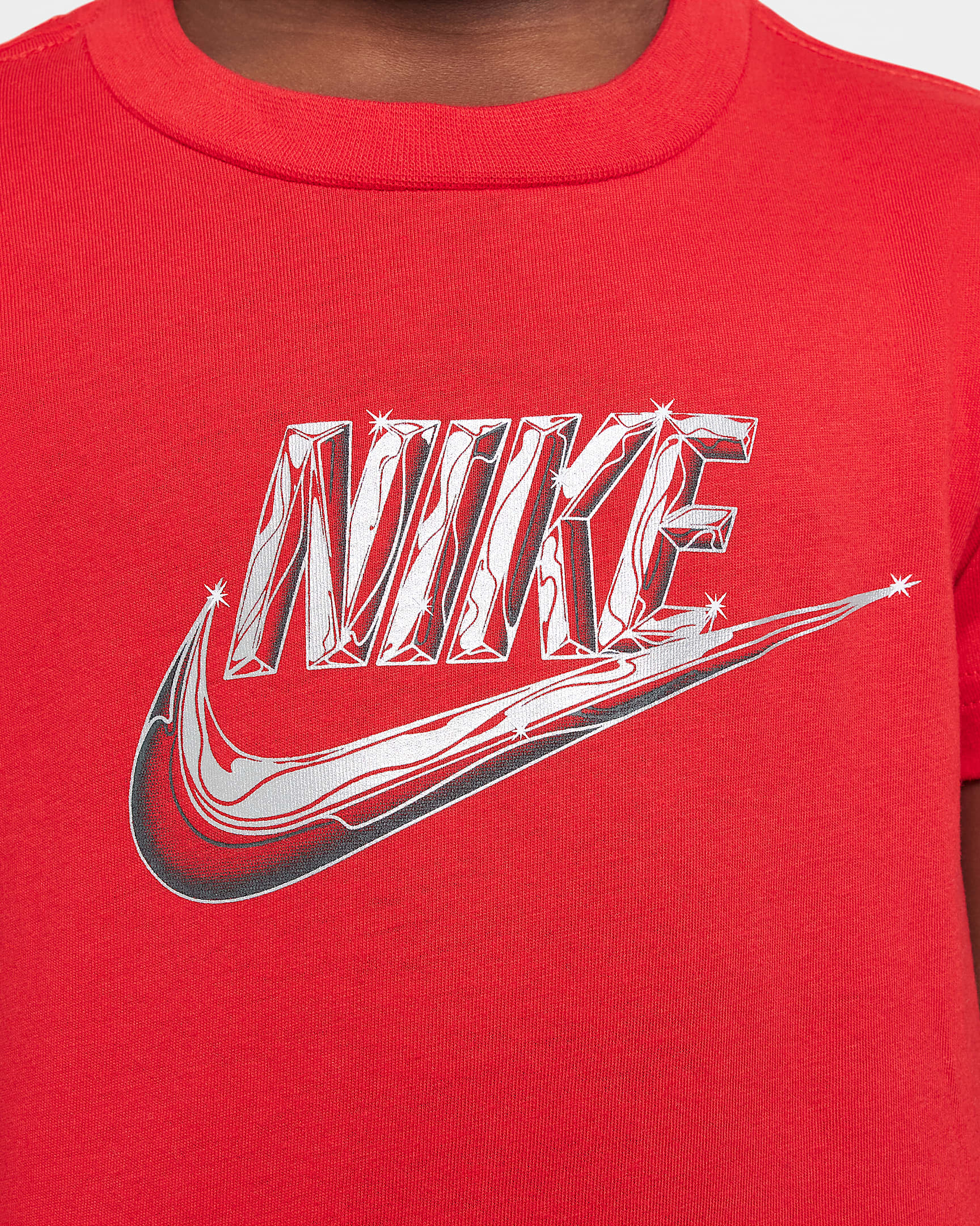 Playera metalizada Futura infantil Nike  - Rojo universitario