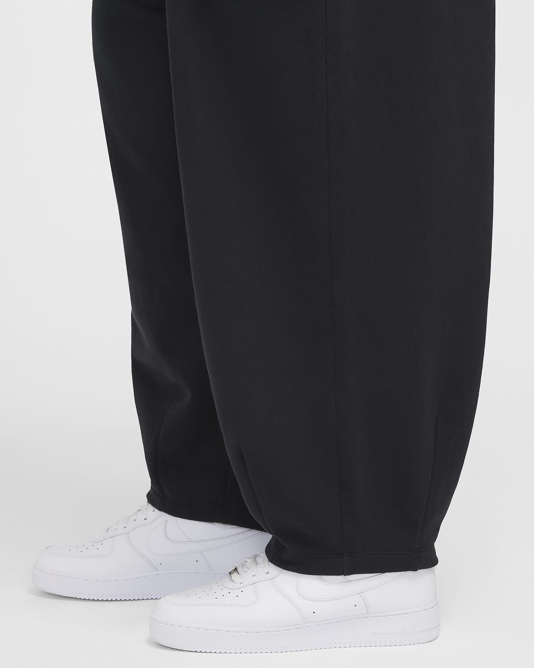 Nike Club Fleece Men's Oversized French Terry Trousers - Black/Black/White