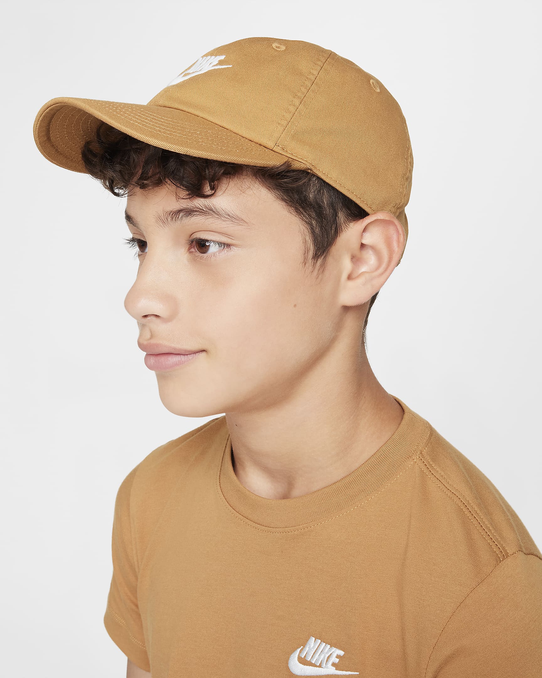 Nike Club Kids' Unstructured Futura Wash Cap - Flax/White