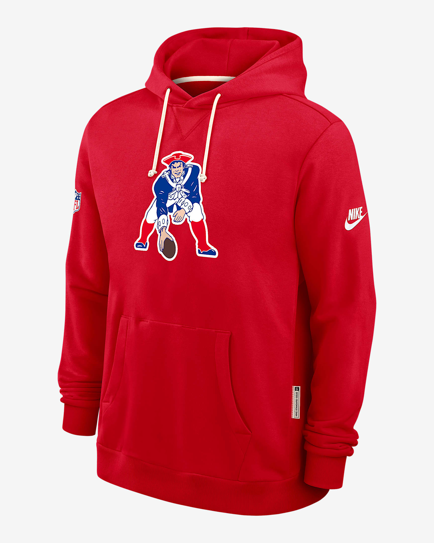 New England Patriots Alt Offensive Set Play Sideline Men's Nike Dri-FIT NFL Pullover Hoodie - Red